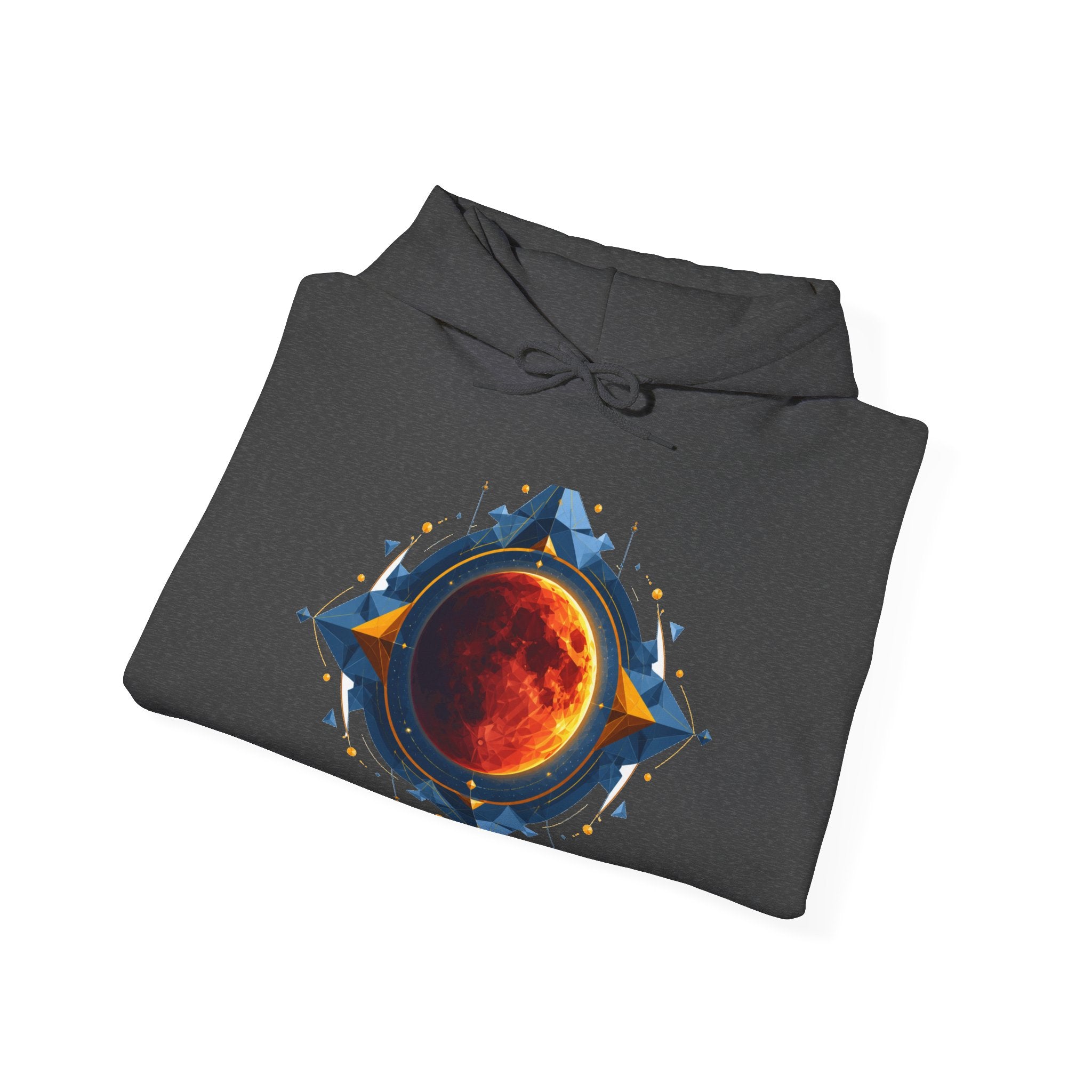 Matching Couple Sweatshirt - Solar & Lunar Eclipse Matching Couple Hooded Sweatshirt Geometric Art His Hers Couple Gift - Design B
