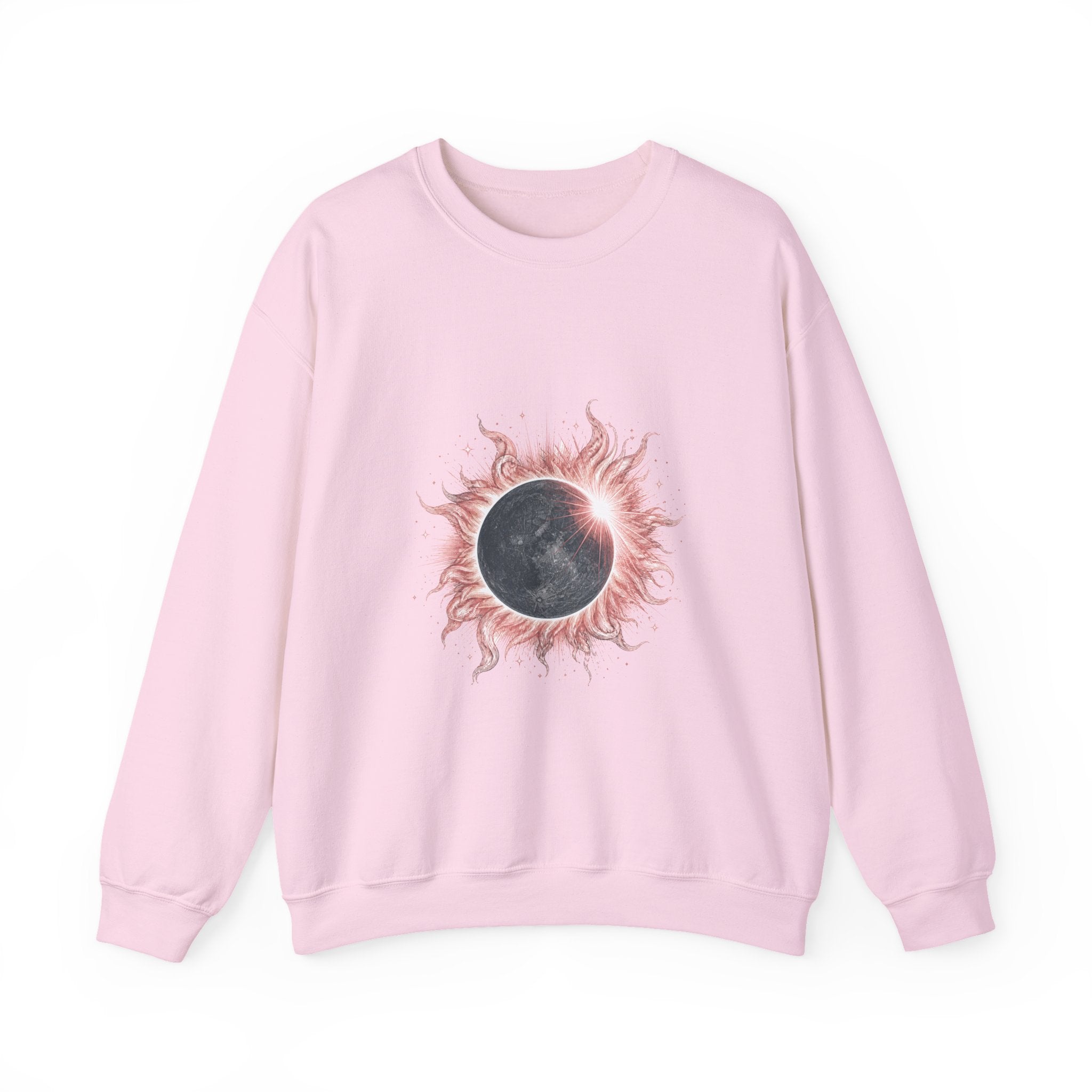 Matching Couple Sweatshirt - Solar & Lunar Eclipse Matching Couple Comfort Colors Crew Hand-Drawn Art His Hers Anniversary Gift - Design A