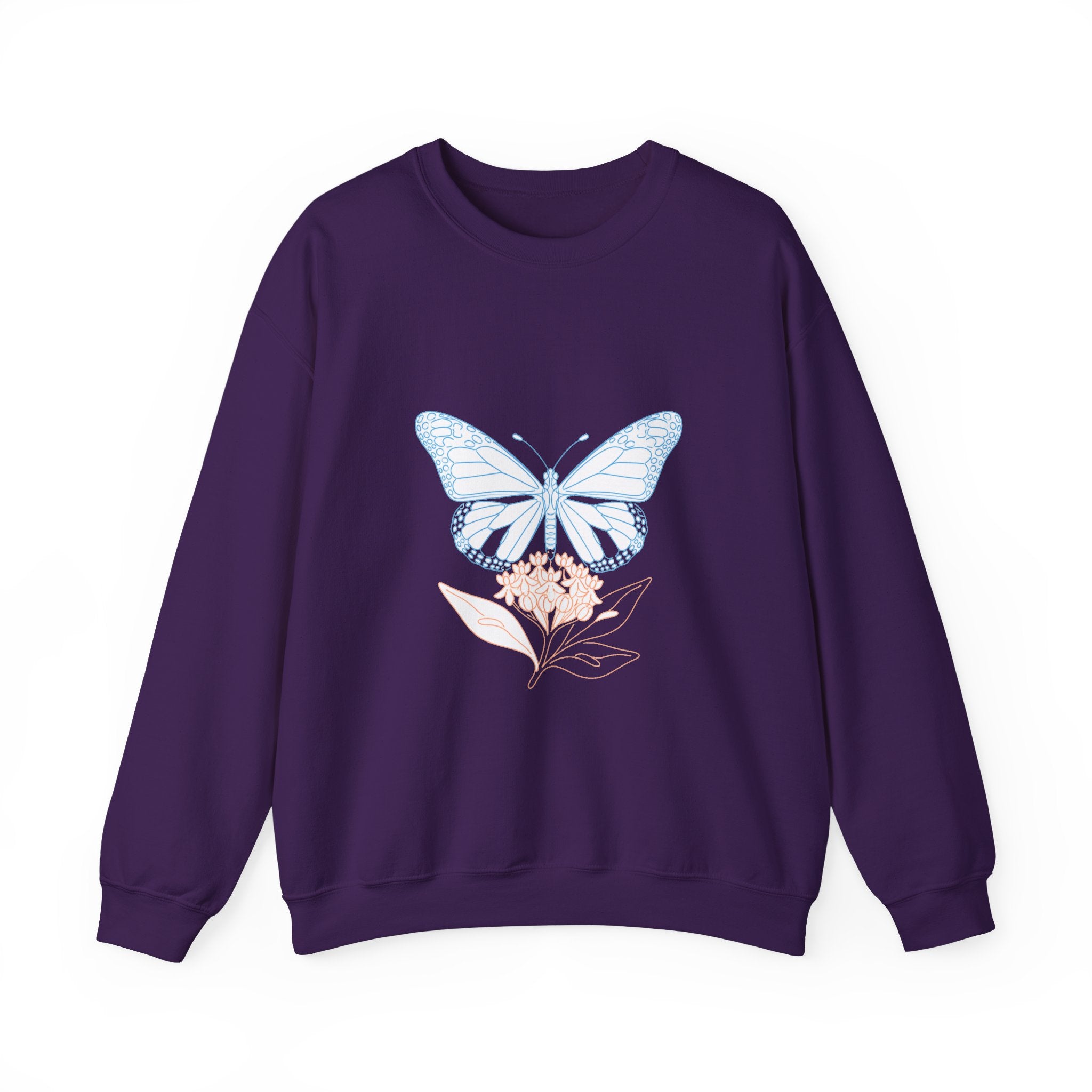 Matching Couple Sweatshirt - Butterfly & Moth Matching Couple Crewneck Sweatshirt Minimalist Art His Hers Valentine Gift - Design A