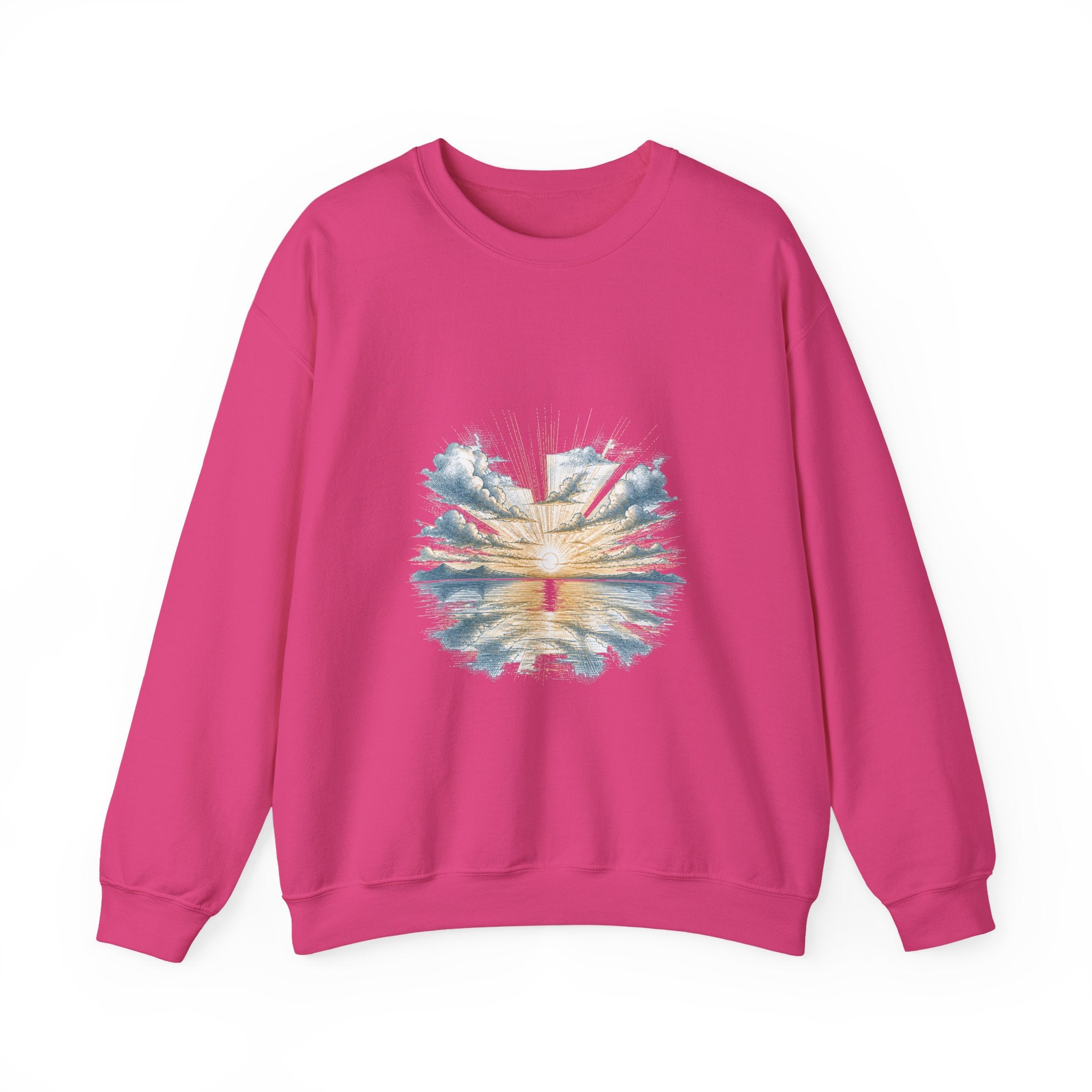 Matching Couple Sweatshirt - Sunrise & Sunset Matching Couple Comfort Colors Crew Hand-Drawn Art His Hers Anniversary Gift - Design A