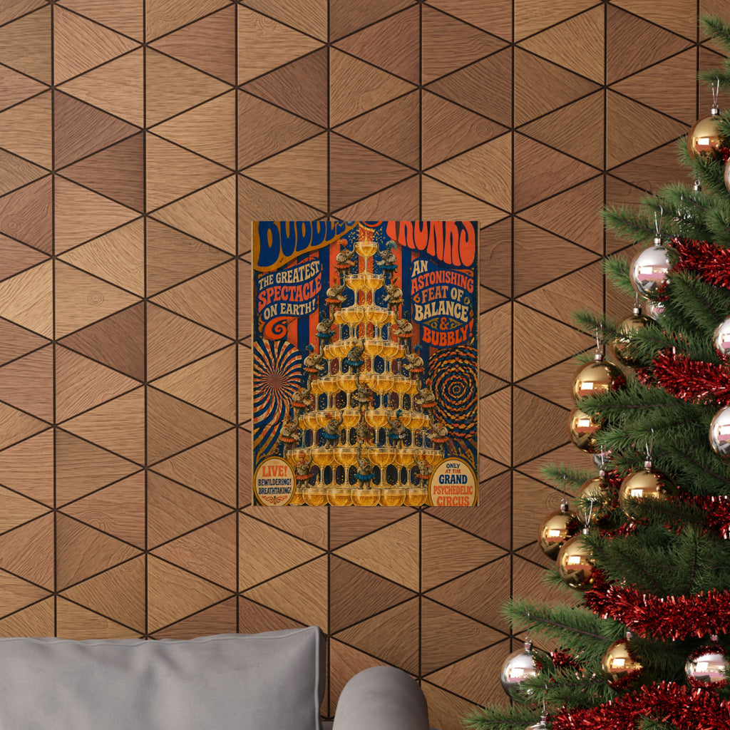Champagne Tower Elephants Wall Art Poster 18×24 Psychedelic Cafe Decor Maximalist Print