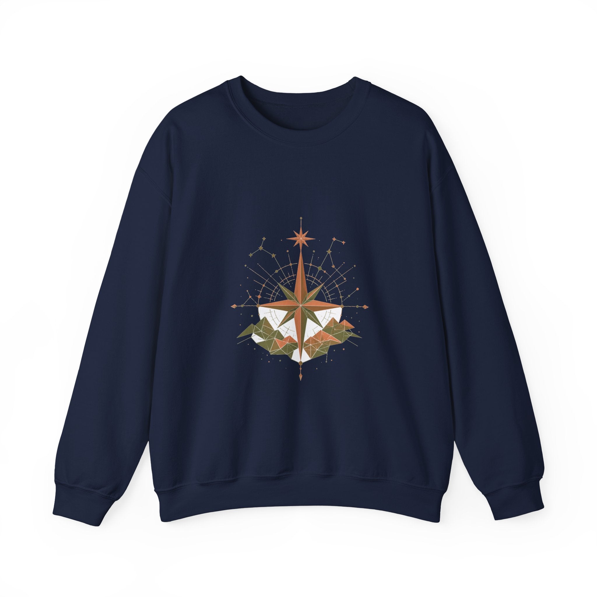 Matching Couple Sweatshirt - Shooting Star & North Star Matching Couple Comfort Colors Crew Geometric Art His Hers Love Gift - Design B