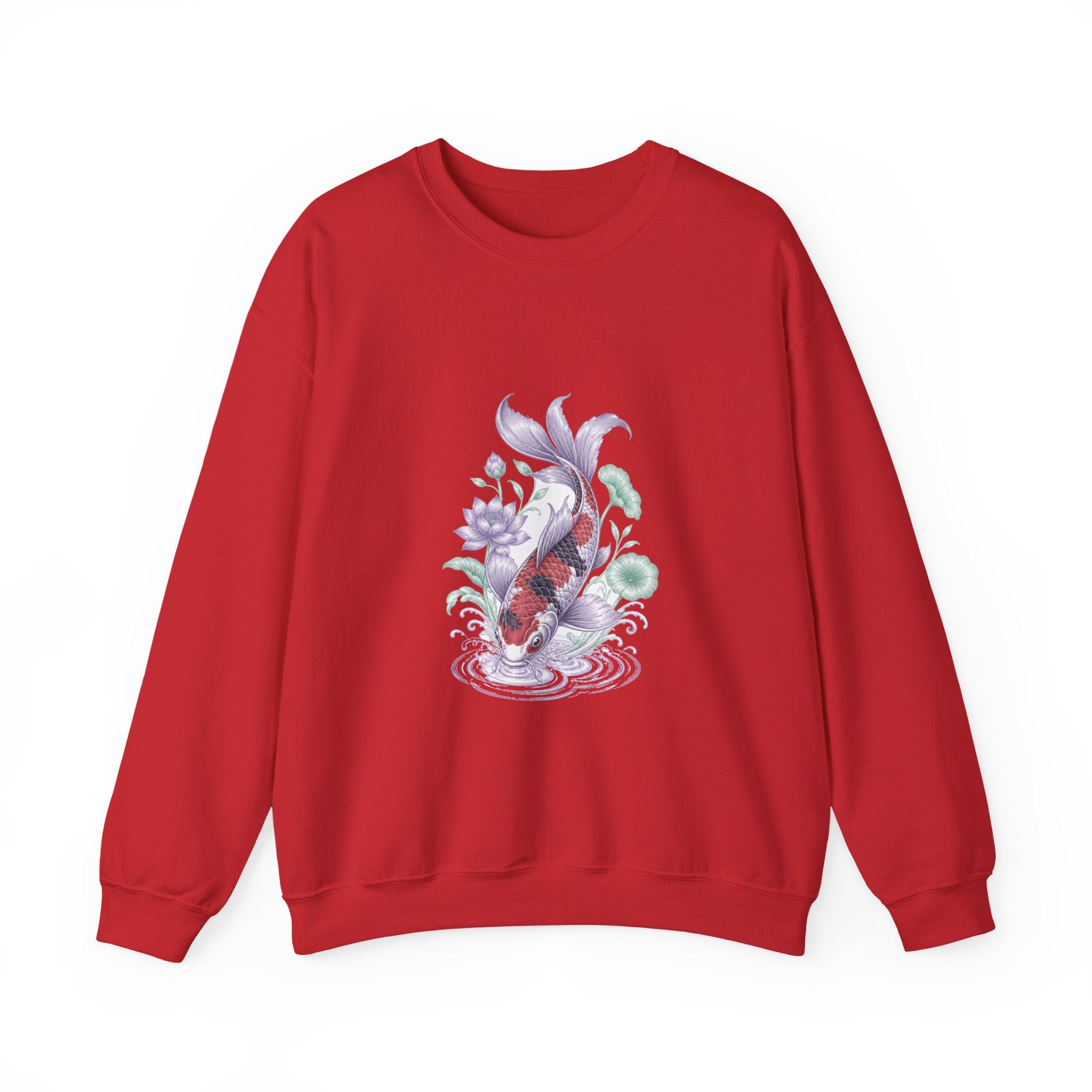 Matching Couple Sweatshirt - Koi Fish Yin Yang Matching Couple Crewneck Sweatshirt Vintage Art His Hers Wedding Gift - Design B