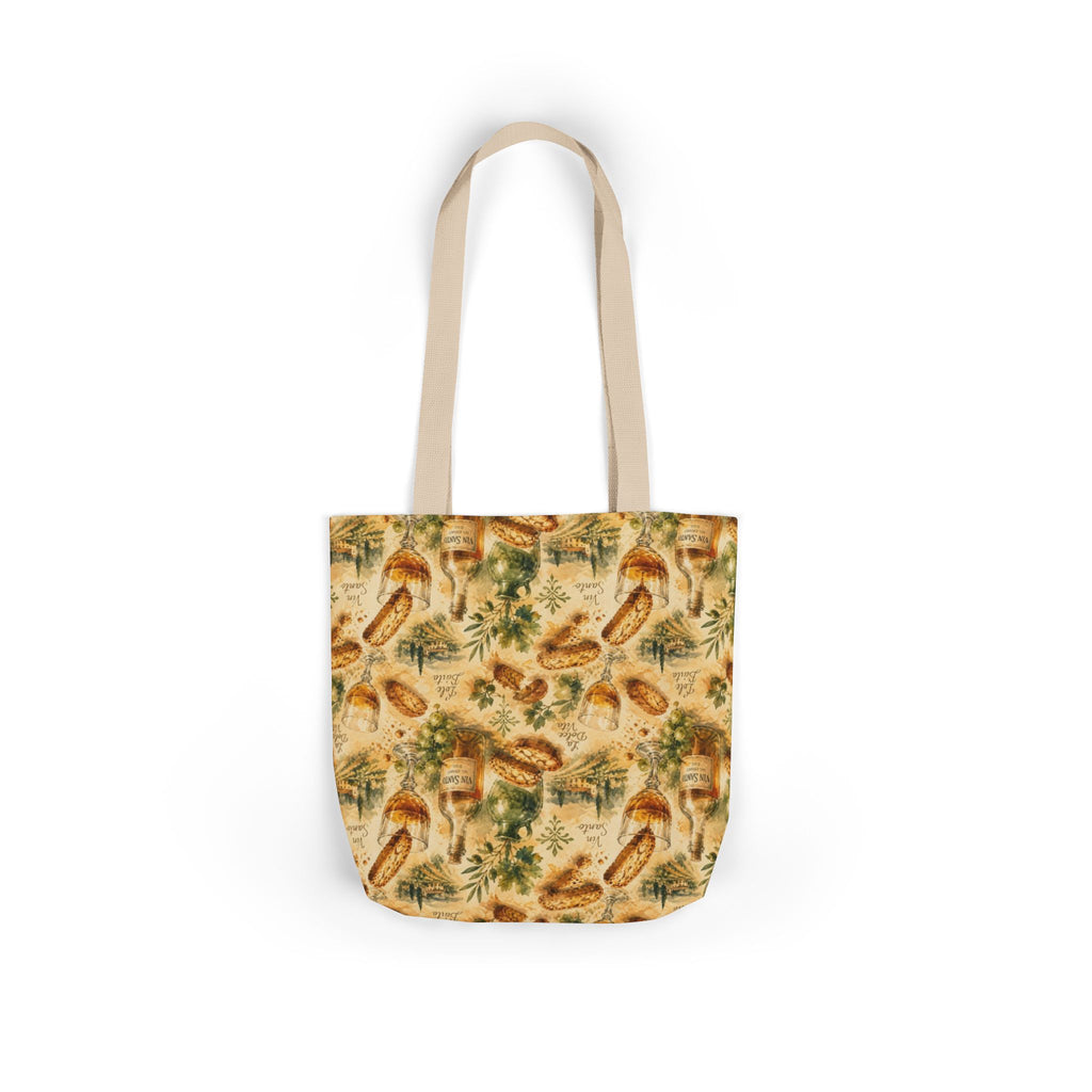 Biscotti & Vin Santo Canvas Tote Bag Mediterranean Kitchen Watercolor Splash Design Italian Cottagecore Gift