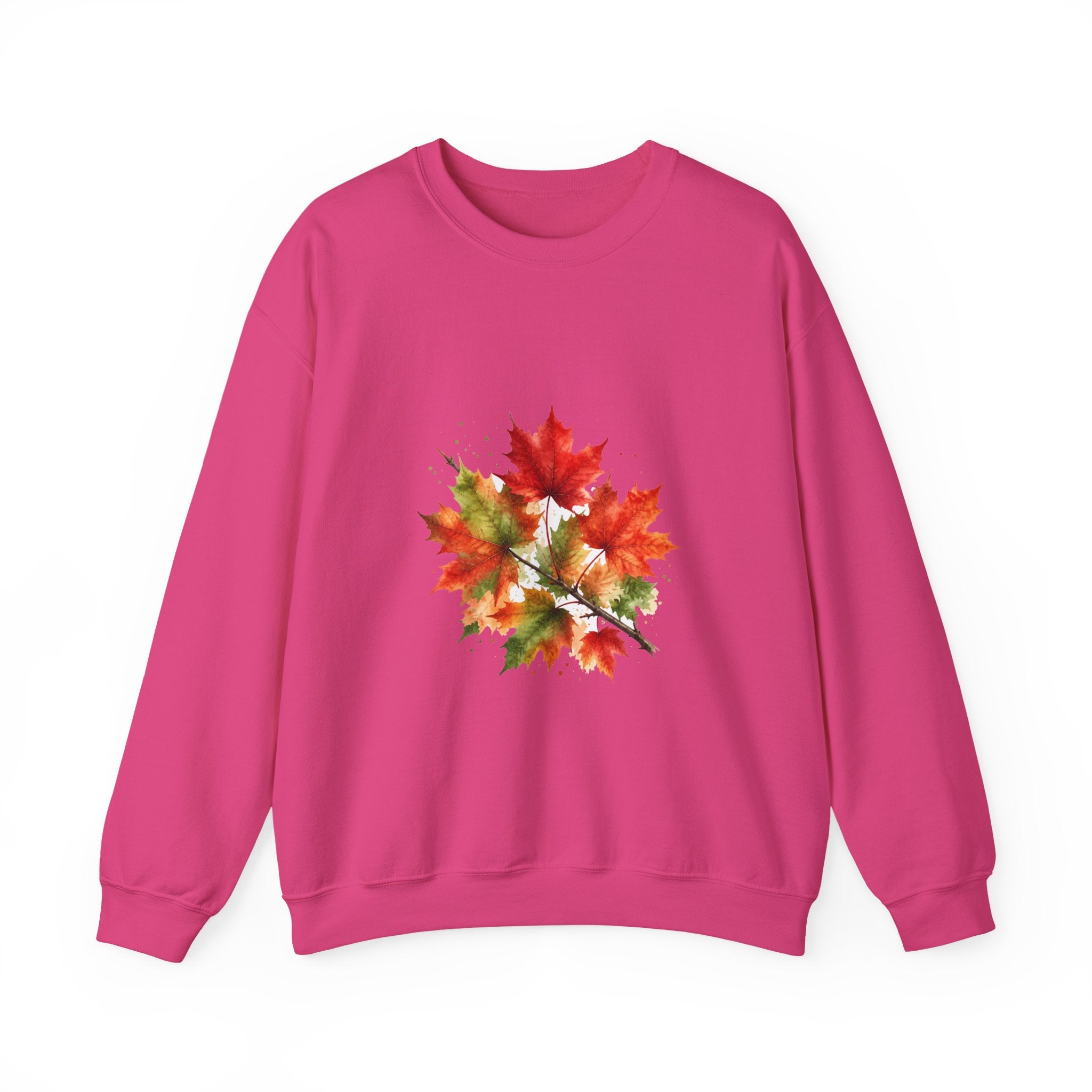 Matching Couple Sweatshirt - Cherry Blossom & Maple Leaf Matching Couple Comfort Colors Crew Watercolor Art His Hers Birthday Gift - Design B