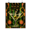 Martini Magician Wall Art Poster 24×36 Art Deco Bar Area Decor Maximalist Print