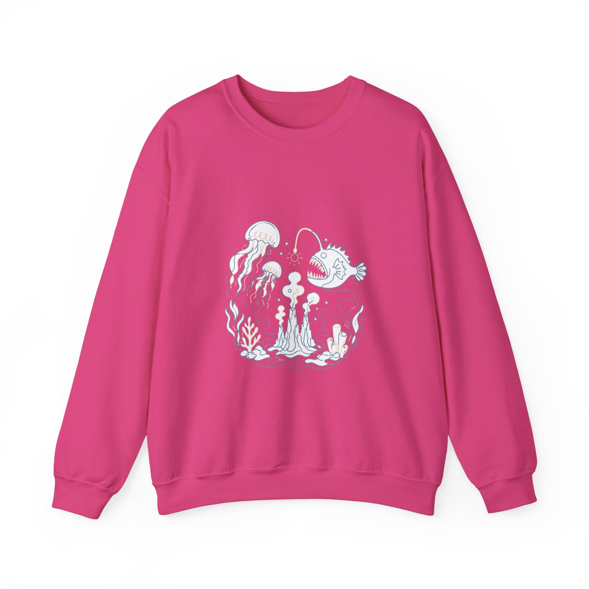Matching Couple Sweatshirt - Coral Reef & Deep Sea Matching Couple Comfort Colors Crew Minimalist Art His Hers Christmas Gift - Design B