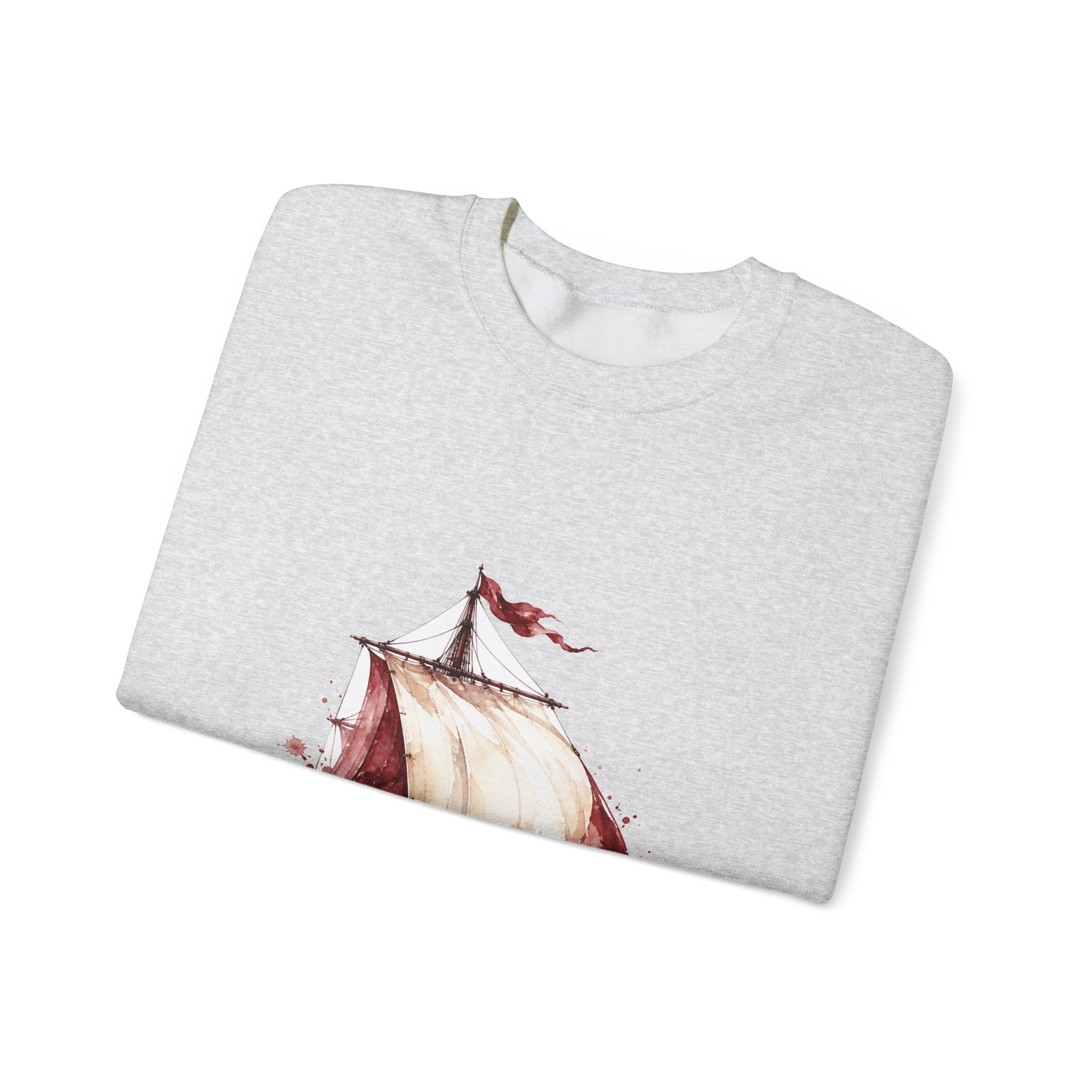 Matching Couple Sweatshirt - Anchor & Sail Matching Couple Comfort Colors Crew Watercolor Art His Hers Birthday Gift - Design B