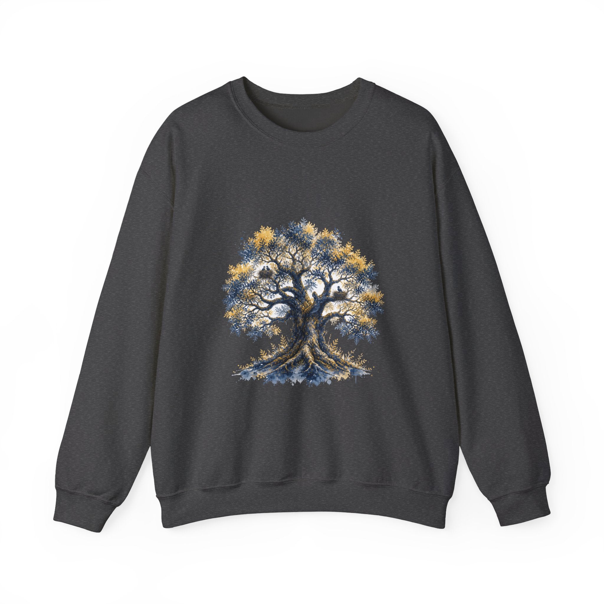 Matching Couple Sweatshirt - Ancient Oak & Deep Roots Matching Couple Premium Fleece Sweatshirt Watercolor Art His Hers Birthday Gift - Design A