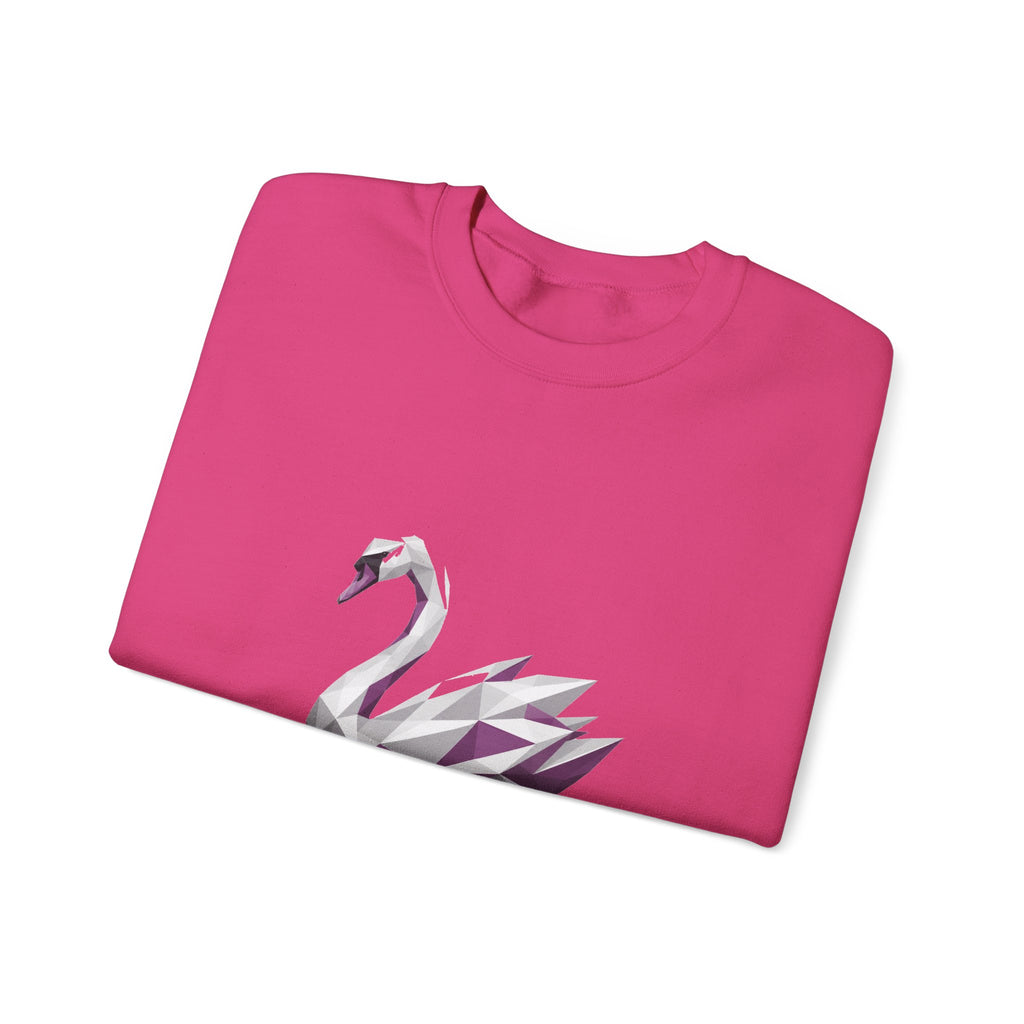 Matching Couple Sweatshirt - Raven & Swan Matching Couple Premium Fleece Sweatshirt Geometric Art His Hers Love Gift - Design B