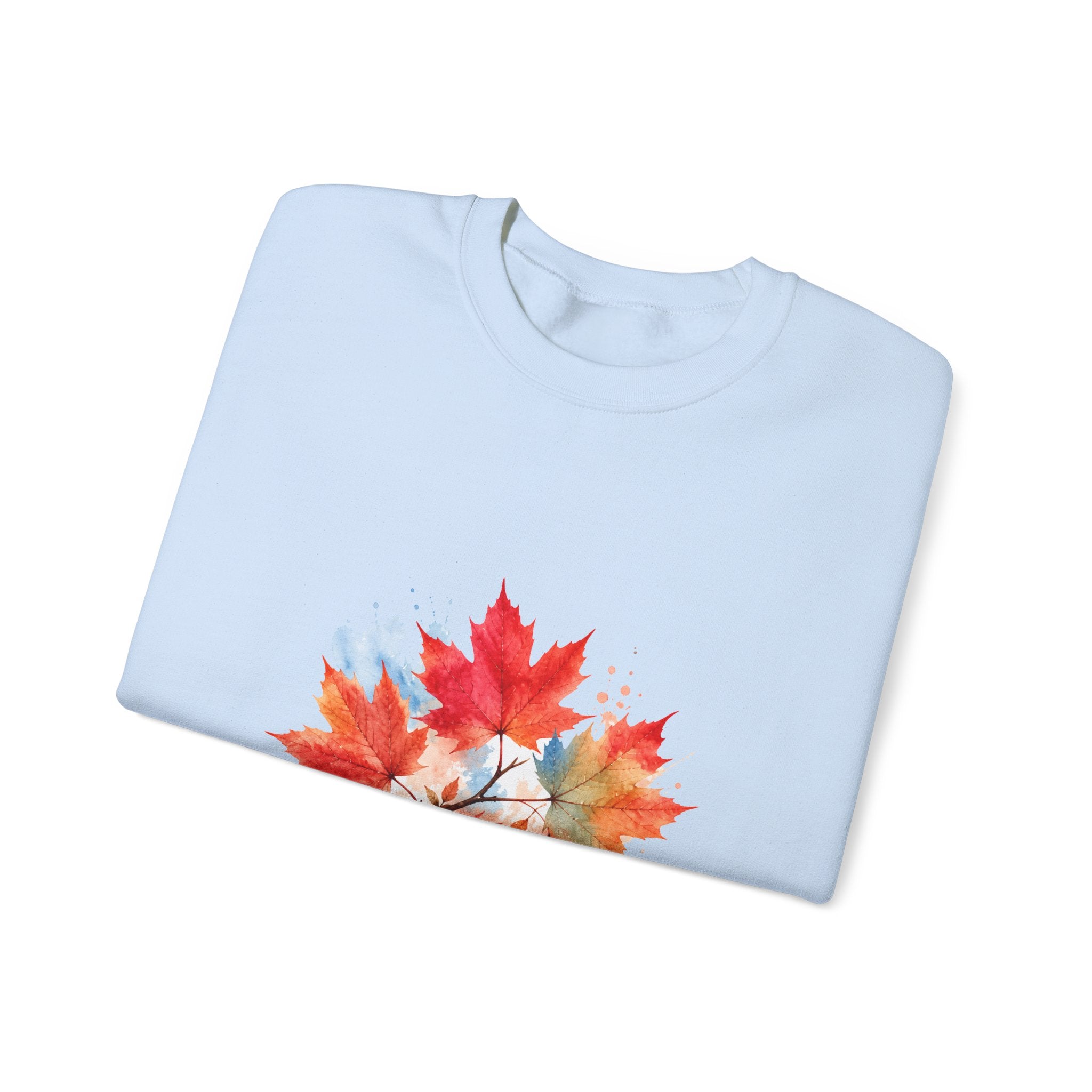 Matching Couple Sweatshirt - Cherry Blossom & Maple Leaf Matching Couple Premium Fleece Sweatshirt Watercolor Art His Hers Birthday Gift - Design B