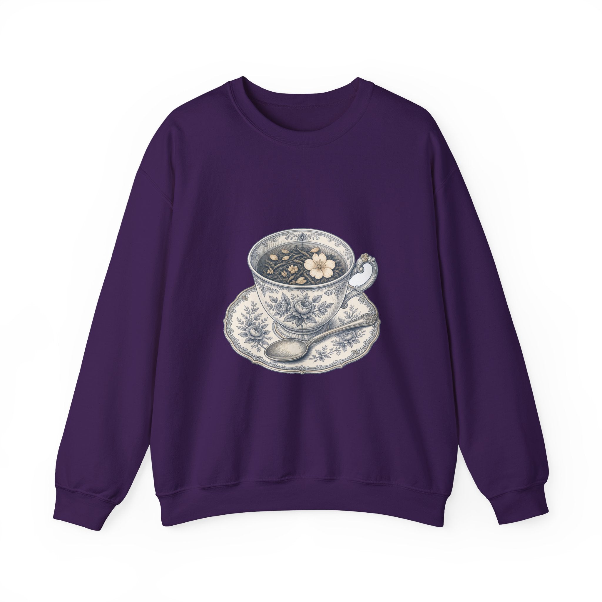 Matching Couple Sweatshirt - Coffee & Tea Matching Couple Comfort Colors Crew Vintage Art His Hers Honeymoon Gift - Design B
