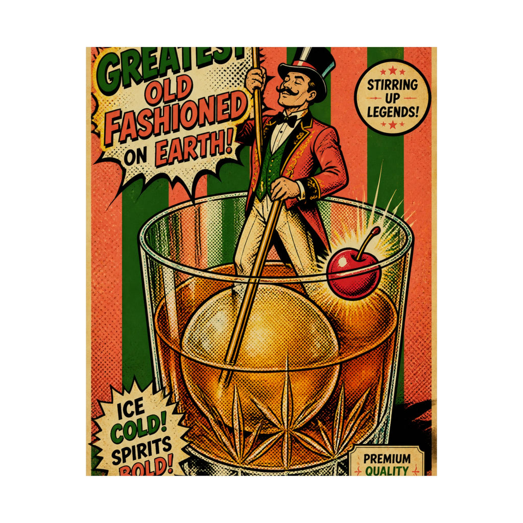 Old Fashioned Ringmaster Wall Art Poster 24×36 Pop Art Restaurant Decor Maximalist Print