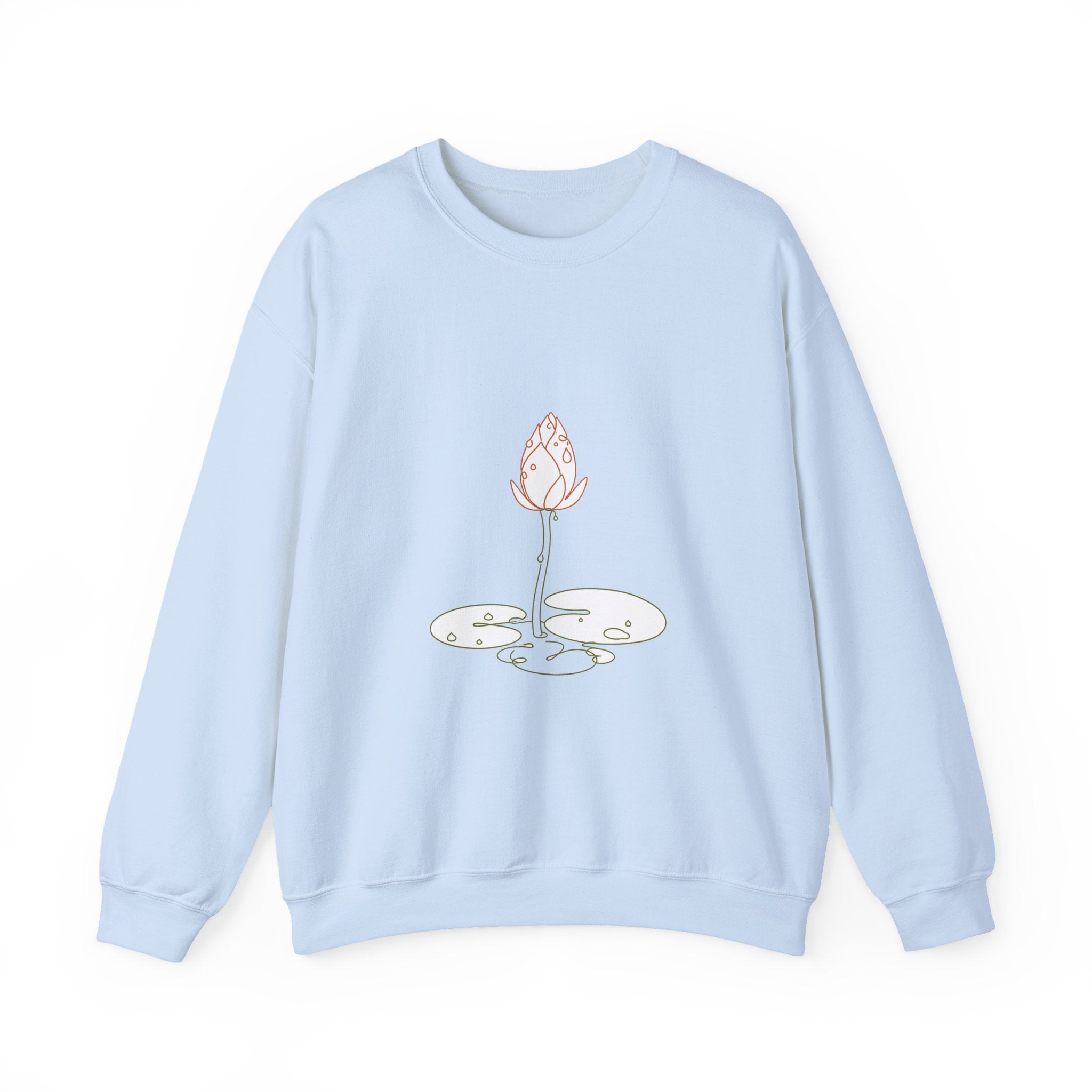 Matching Couple Sweatshirt - Open & Closed Lotus Matching Couple Comfort Colors Crew Minimalist Art His Hers Christmas Gift - Design B