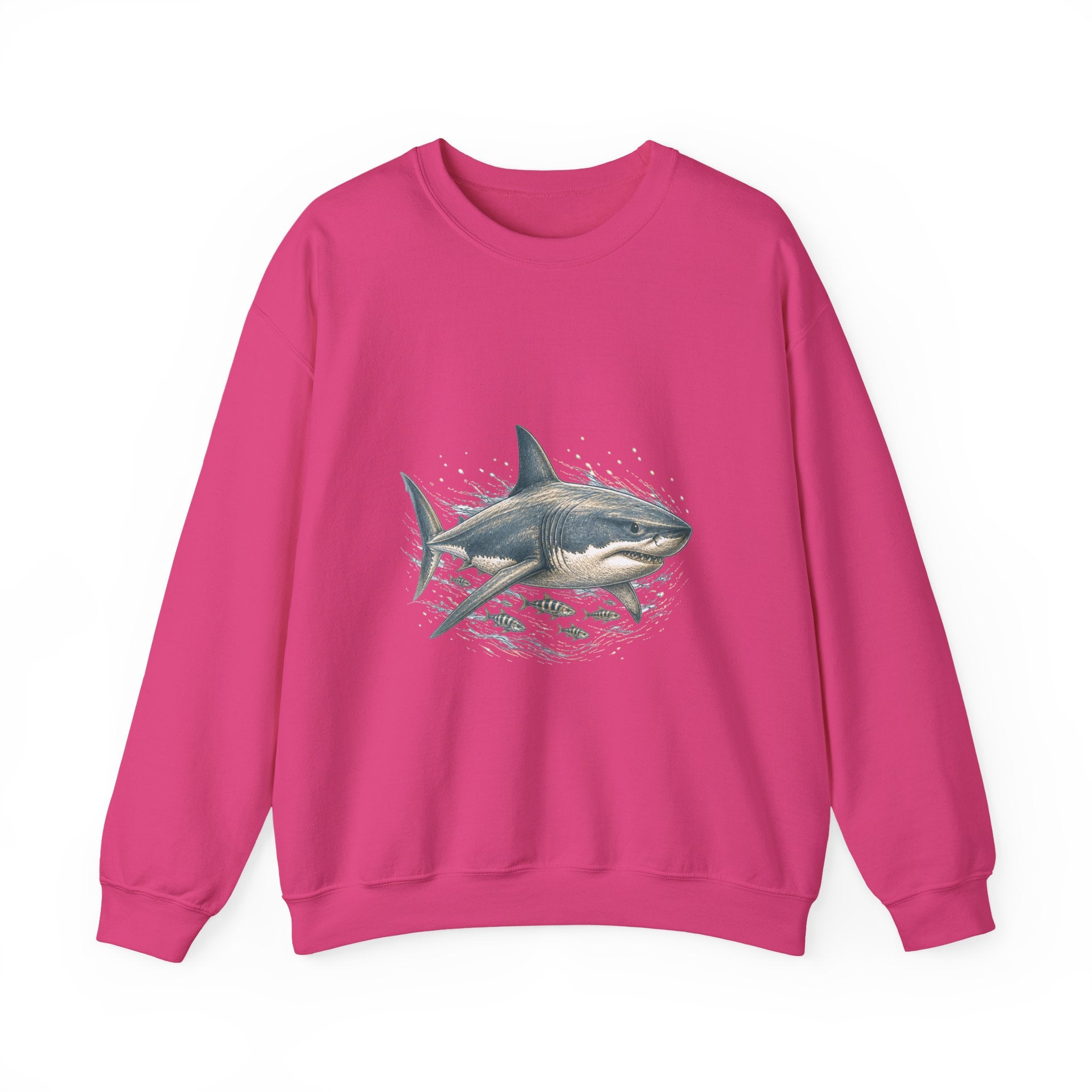 Matching Couple Sweatshirt - Shark & Dolphin Matching Couple Premium Fleece Sweatshirt Hand-Drawn Art His Hers Anniversary Gift - Design A