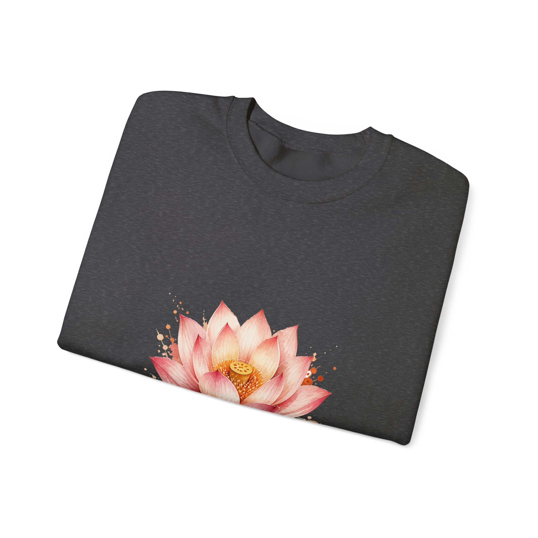 Matching Couple Sweatshirt - Open & Closed Lotus Matching Couple Comfort Colors Crew Watercolor Art His Hers Birthday Gift - Design A