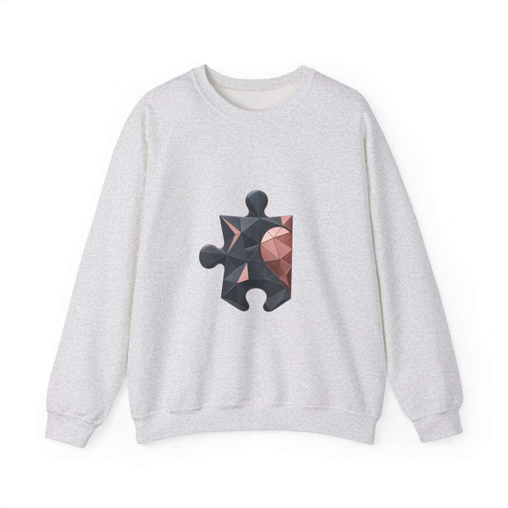 Matching Couple Sweatshirt - Puzzle Pieces Matching Couple Comfort Colors Crew Geometric Art His Hers Love Gift - Design A