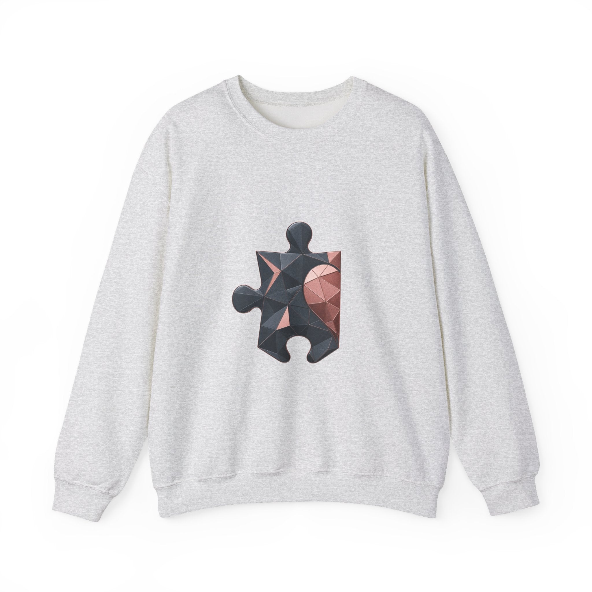 Matching Couple Sweatshirt - Puzzle Pieces Matching Couple Comfort Colors Crew Geometric Art His Hers Love Gift - Design A