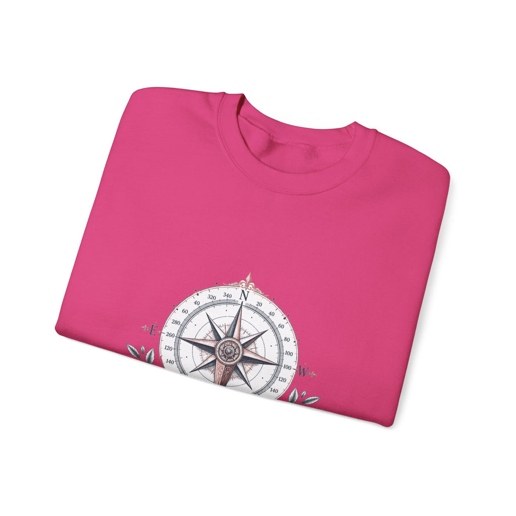 Matching Couple Sweatshirt - Compass North & South Matching Couple Crewneck Sweatshirt Vintage Art His Hers Wedding Gift - Design B