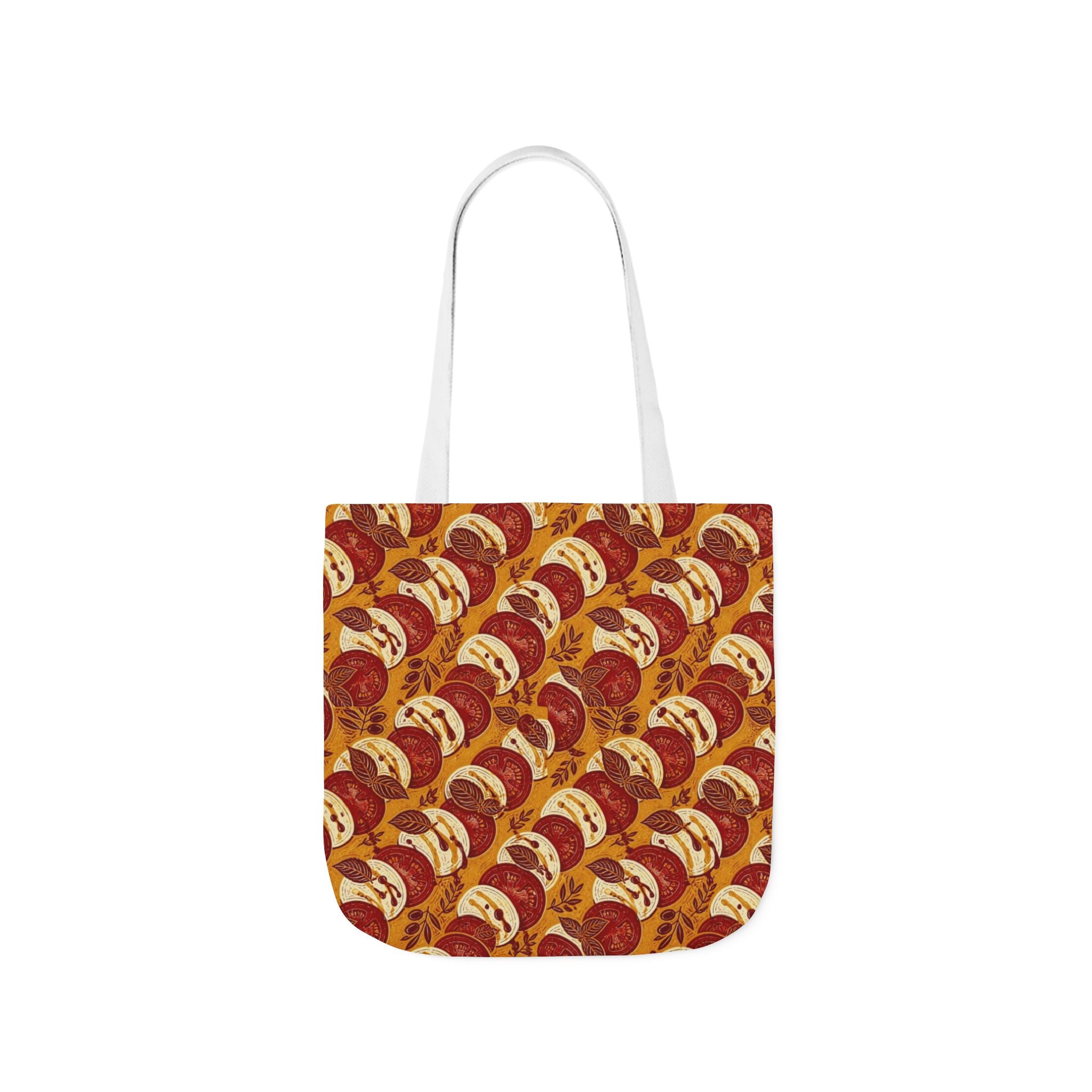 Caprese Arrangement Canvas Tote Bag Mediterranean Kitchen Linocut Design Italian Cottagecore Gift