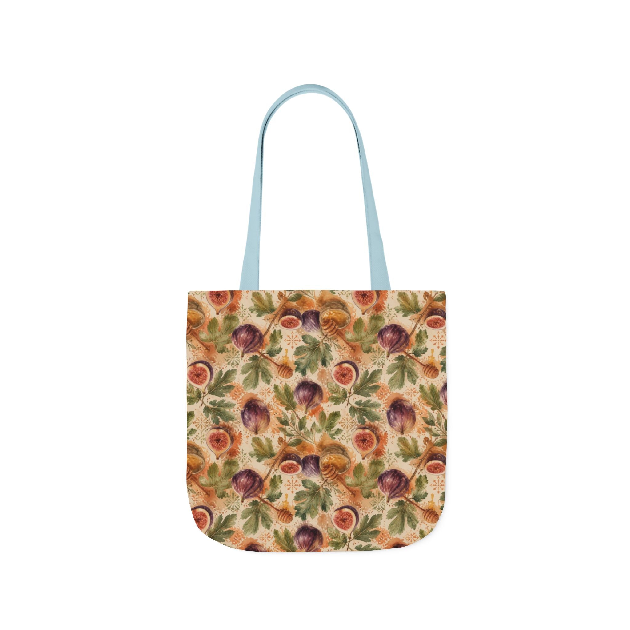 Ripe Figs Canvas Tote Bag Mediterranean Kitchen Watercolor Splash Design Italian Cottagecore Gift