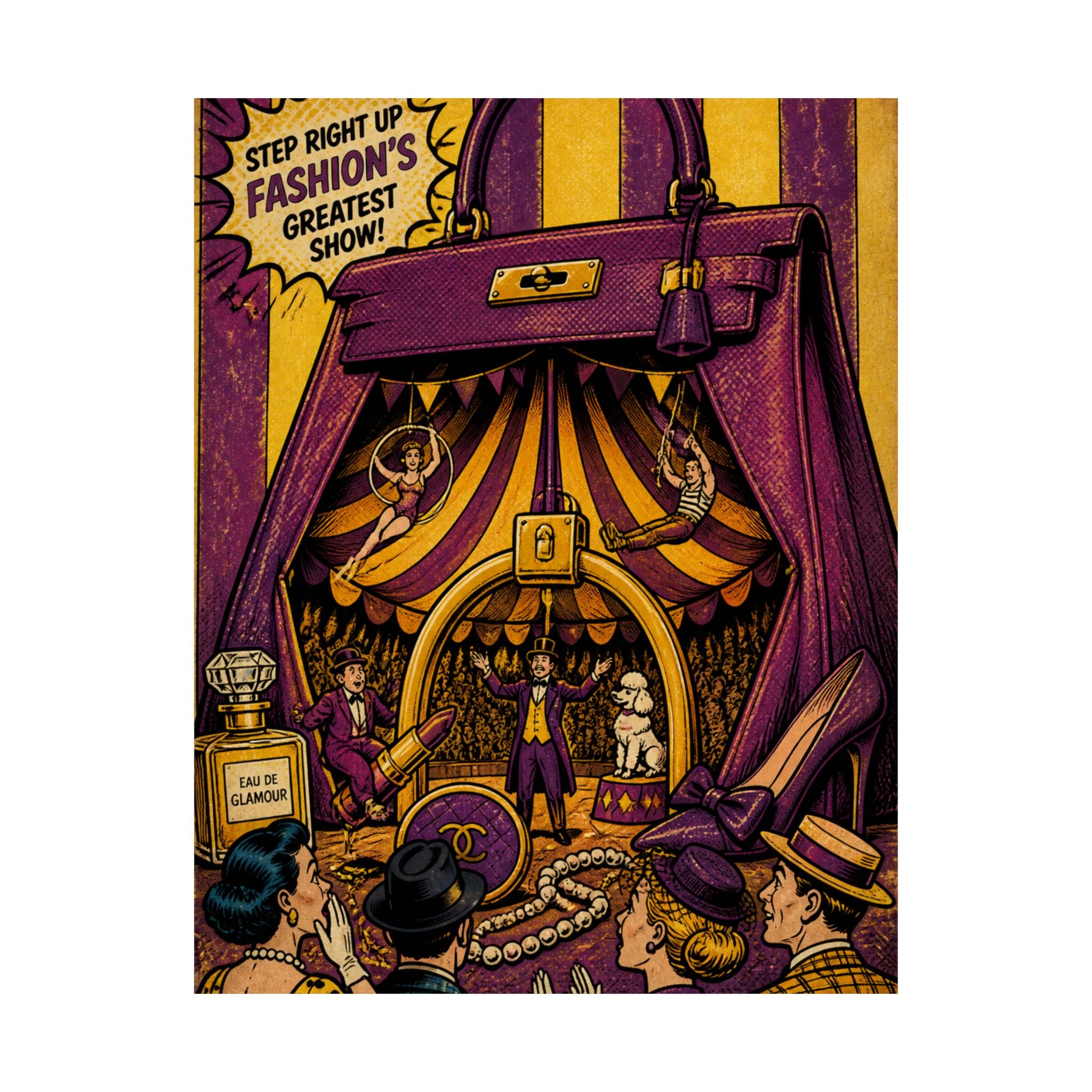Handbag Big Top Wall Art Poster 24×36 Pop Art Restaurant Decor Maximalist Print