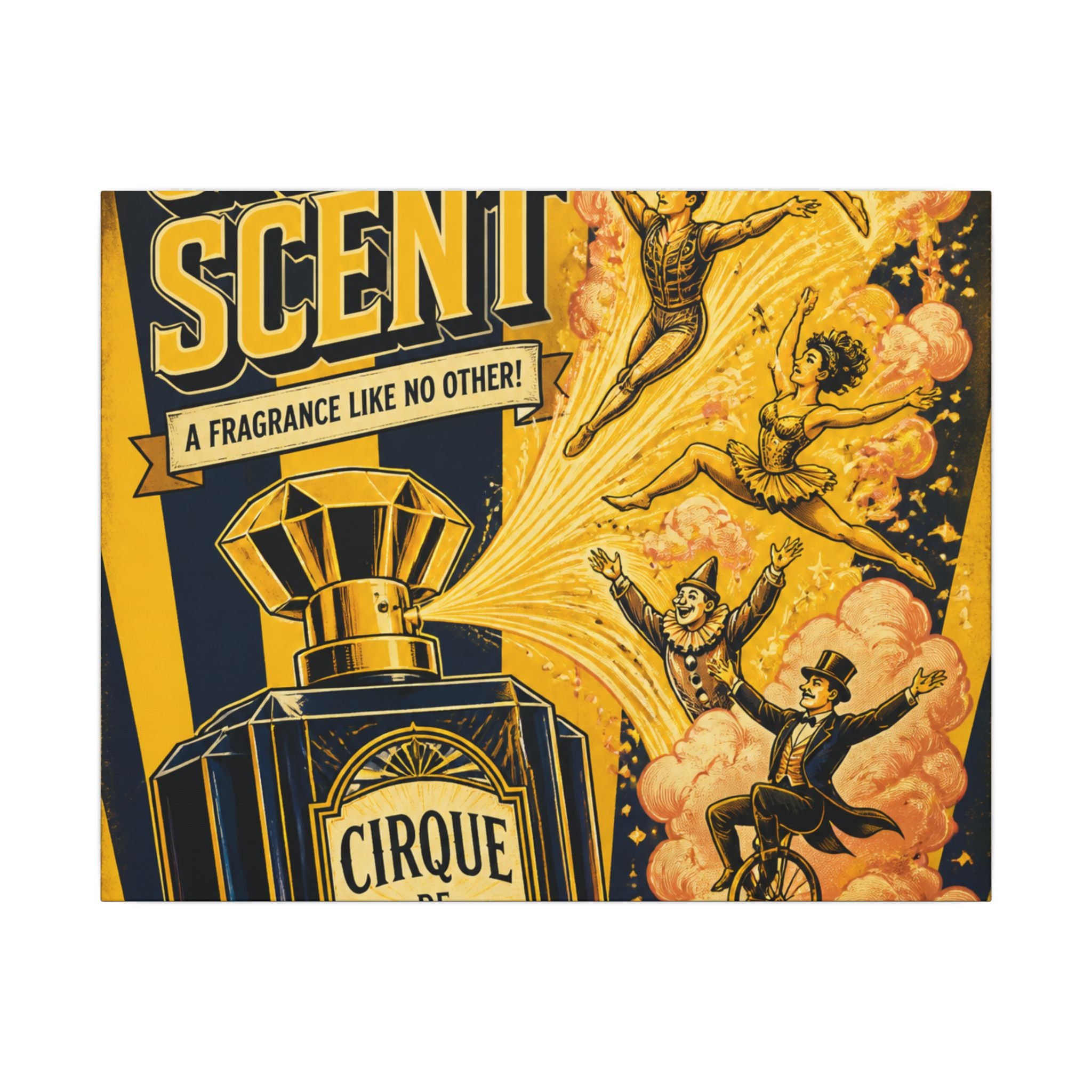 Perfume Bottle Fountain Wall Art Canvas 24×36 Vintage Circus Bedroom Decor Maximalist Print