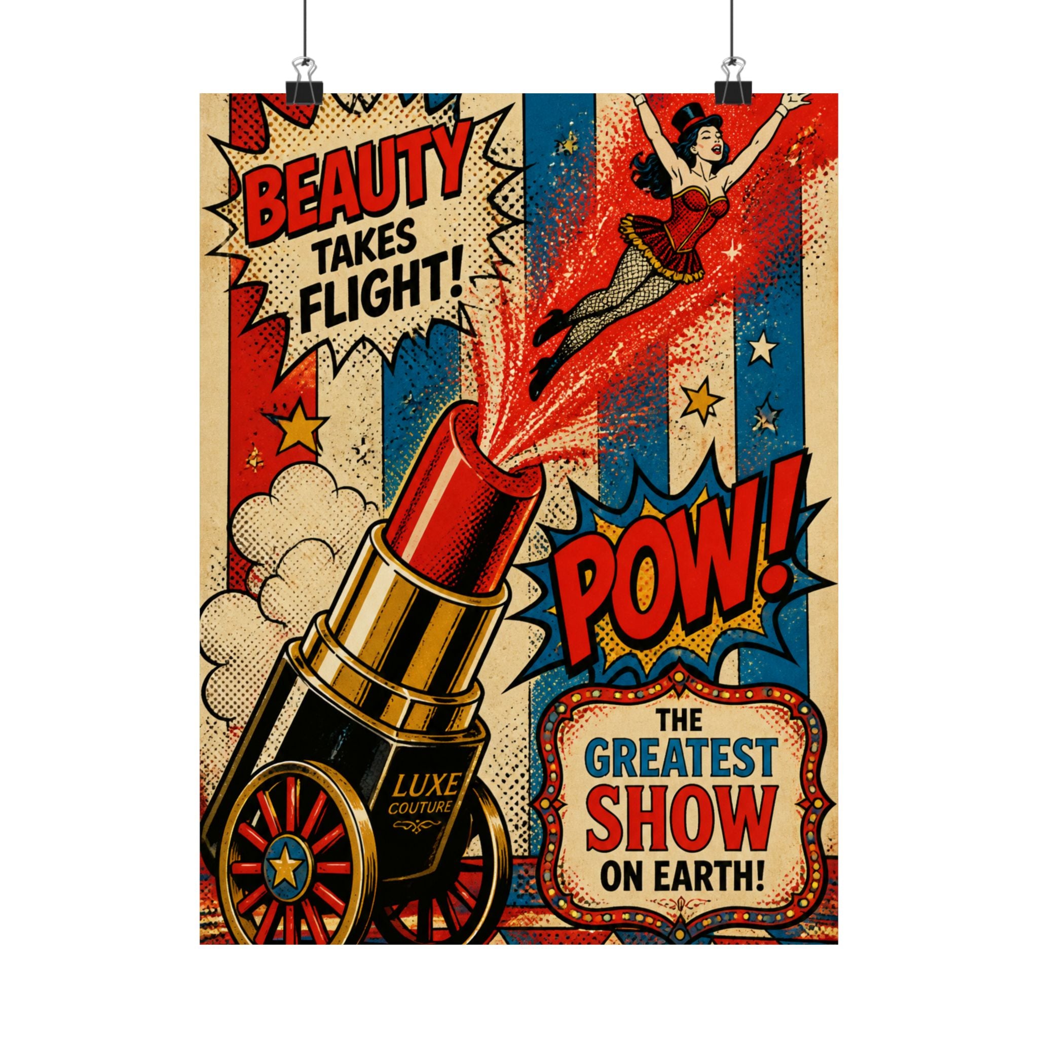 Lipstick Cannon Wall Art Poster 24×36 Pop Art Restaurant Decor Maximalist Print