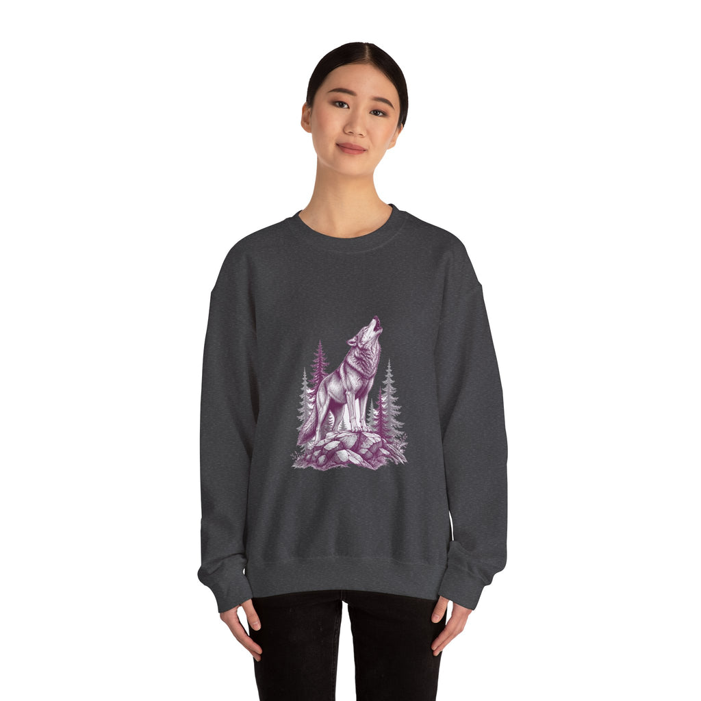 Matching Couple Sweatshirt - Wolf & Dove Matching Couple Comfort Colors Crew Hand-Drawn Art His Hers Anniversary Gift - Design A