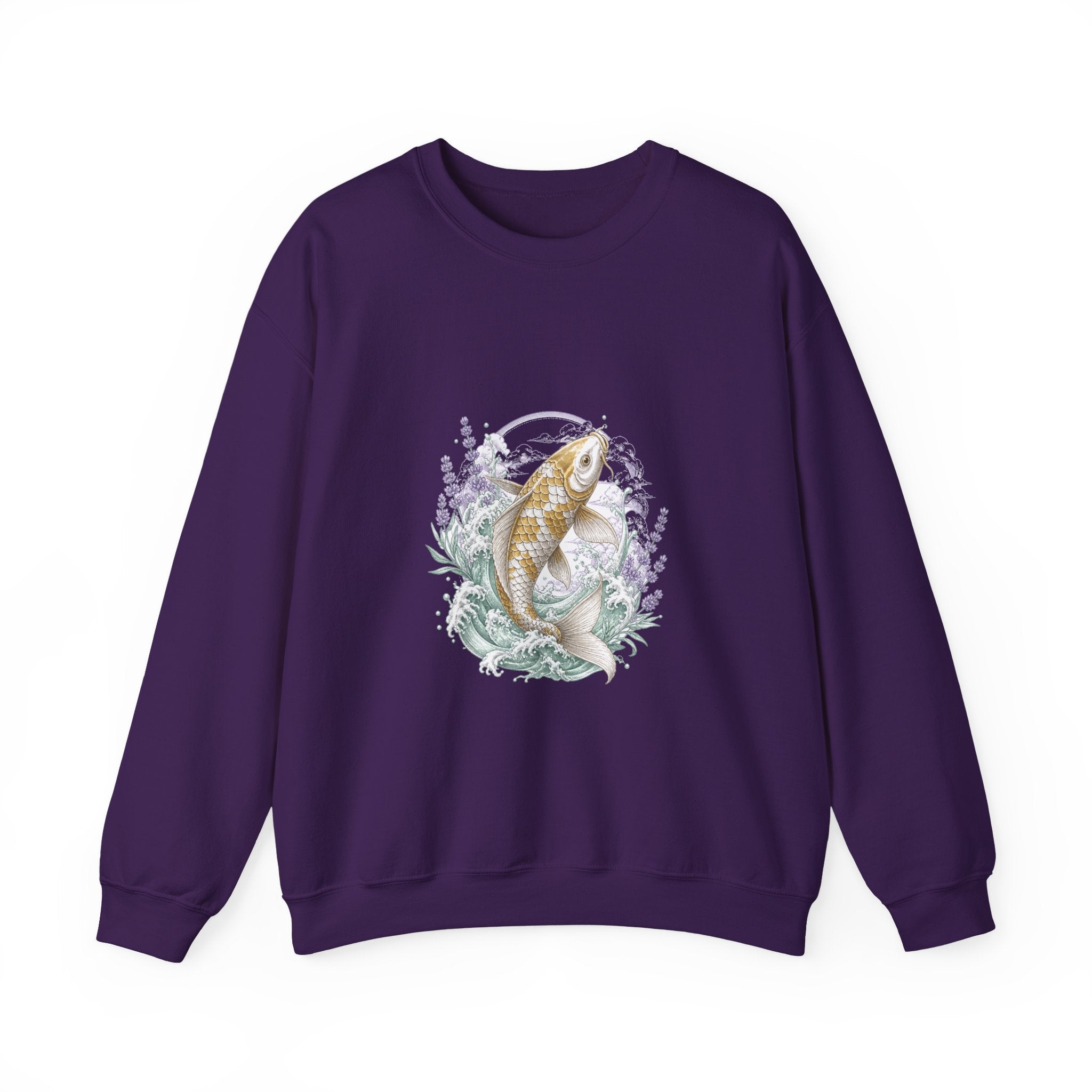 Matching Couple Sweatshirt - Koi Fish Yin Yang Matching Couple Crewneck Sweatshirt Vintage Art His Hers Wedding Gift - Design A