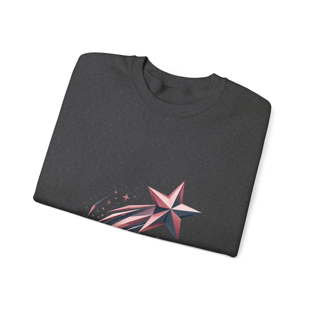 Matching Couple Sweatshirt - Shooting Star & North Star Matching Couple Crewneck Sweatshirt Geometric Art His Hers Couple Gift - Design A