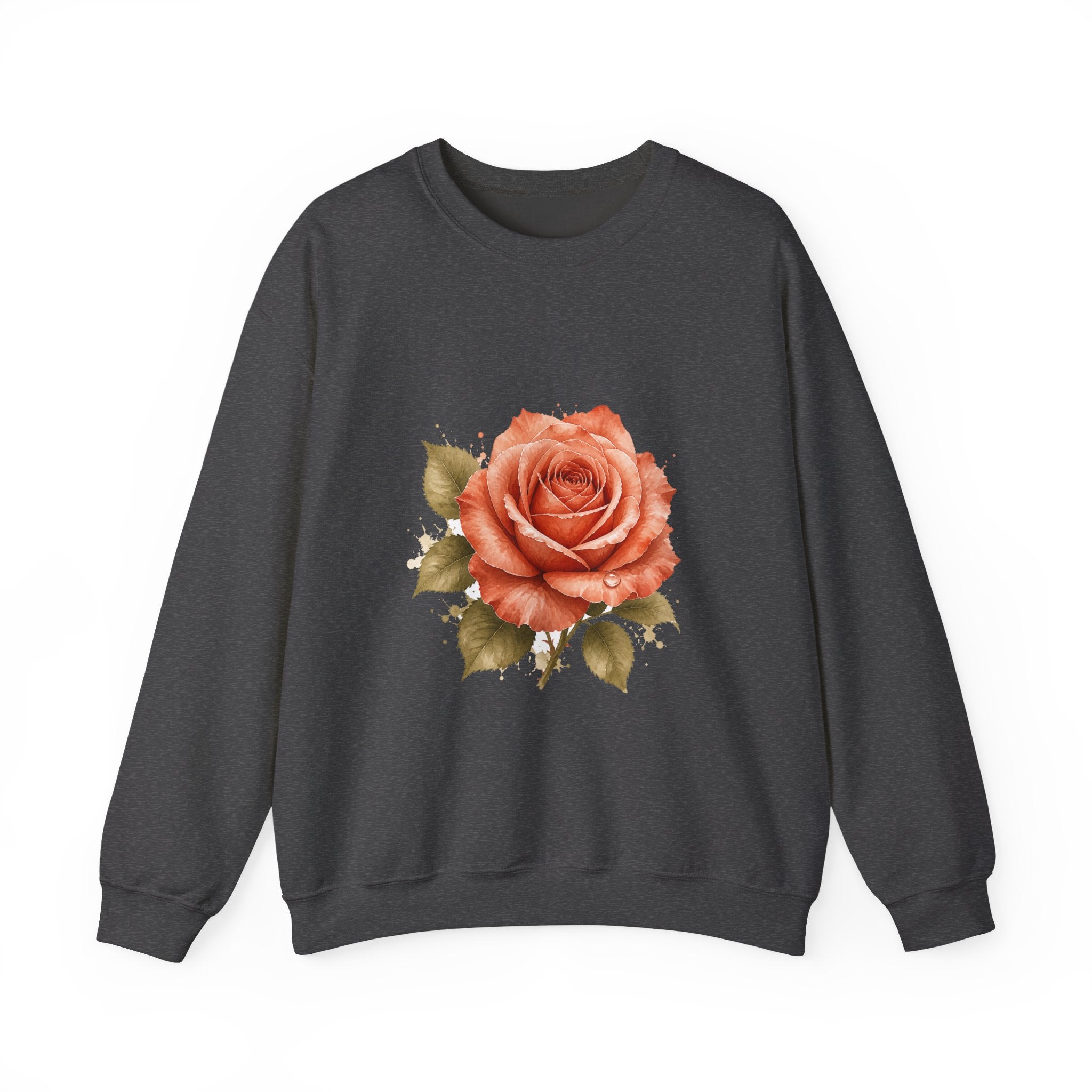 Matching Couple Sweatshirt - Rose & Thorn Matching Couple Premium Fleece Sweatshirt Watercolor Art His Hers Birthday Gift - Design A