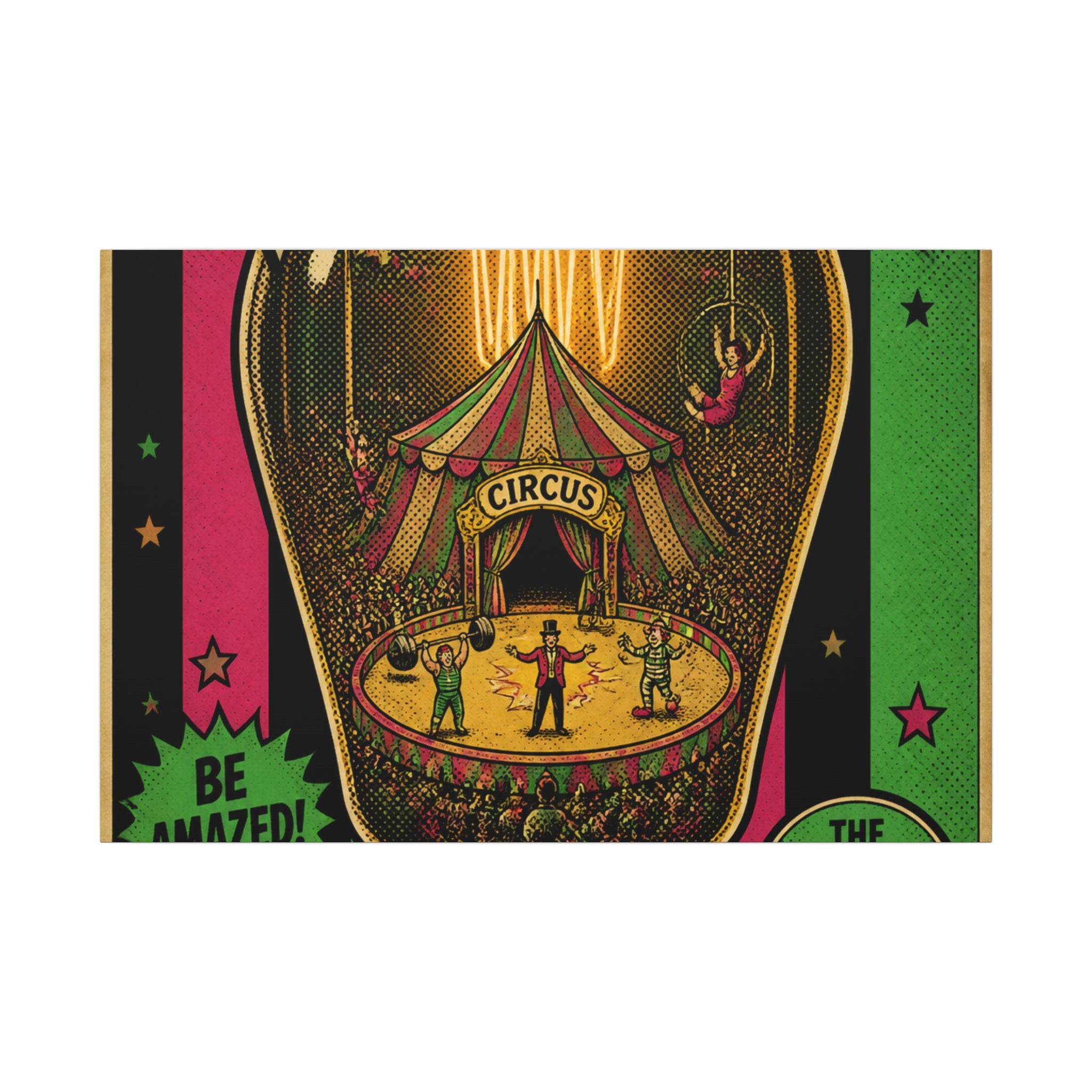 Light Bulb Circus Wall Art Canvas 24×36 Pop Art Restaurant Decor Maximalist Print