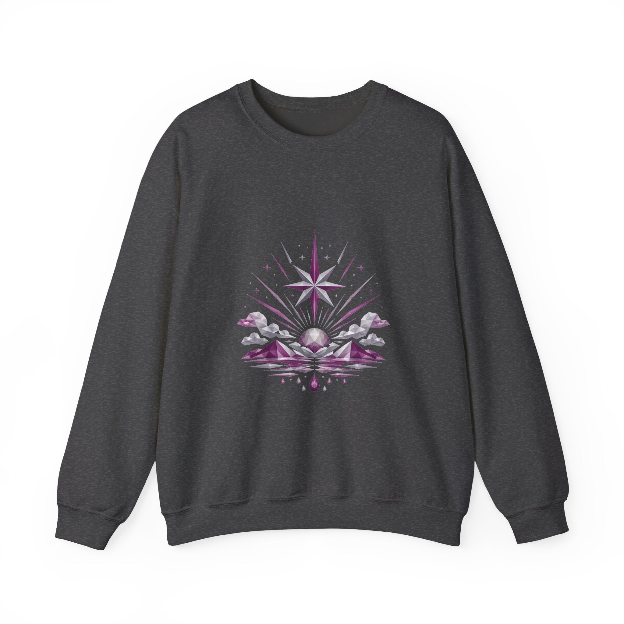 Matching Couple Sweatshirt - Evening & Morning Star Matching Couple Crewneck Sweatshirt Geometric Art His Hers Couple Gift - Design B