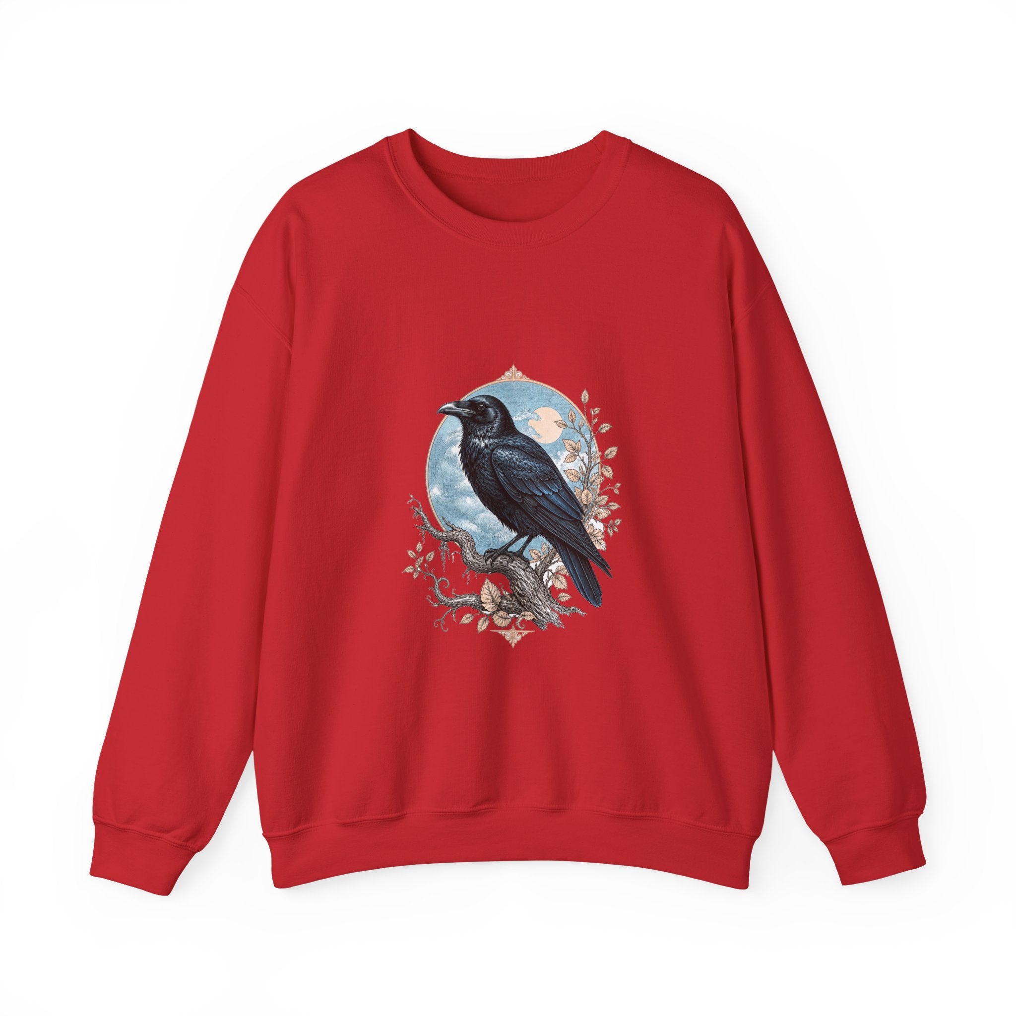 Matching Couple Sweatshirt - Raven & Swan Matching Couple Crewneck Sweatshirt Vintage Art His Hers Wedding Gift - Design A