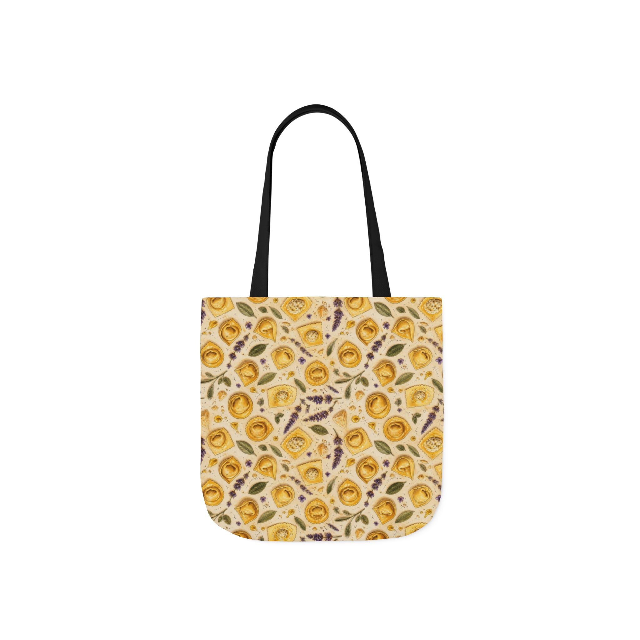Tortellini with Sage Canvas Tote Bag Mediterranean Kitchen Watercolor Design Italian Cottagecore Gift