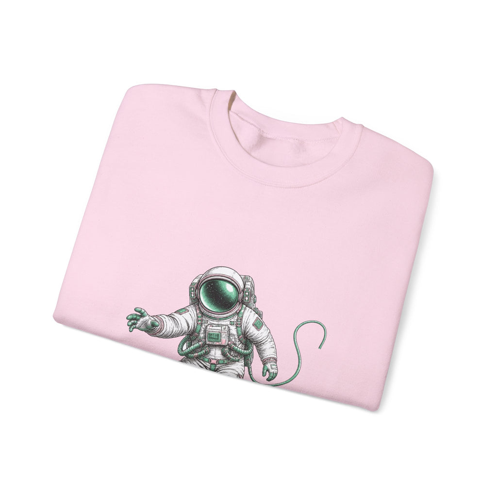 Matching Couple Sweatshirt - Astronaut & Planet Matching Couple Premium Fleece Sweatshirt Hand-Drawn Art His Hers Anniversary Gift - Design A