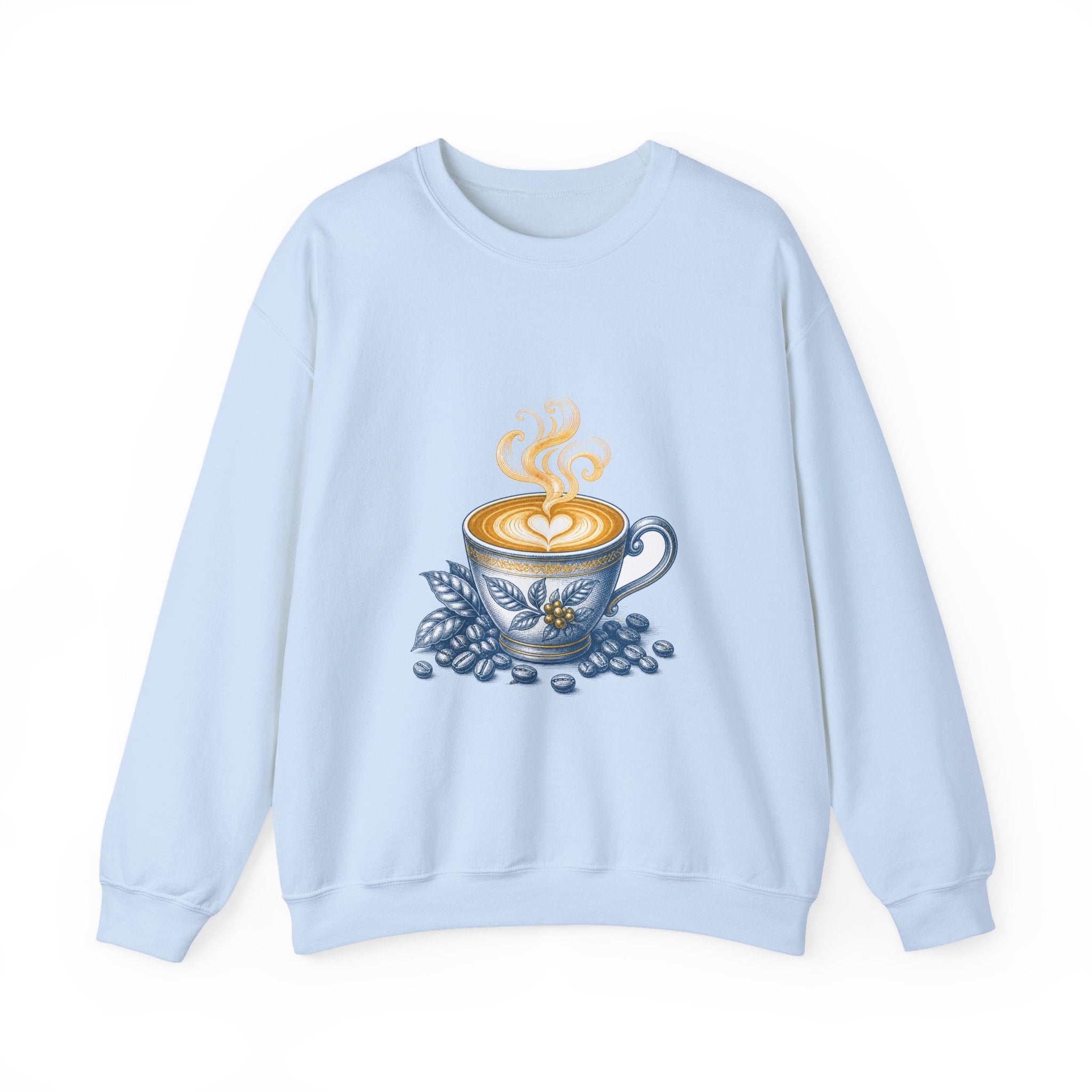 Matching Couple Sweatshirt - Coffee & Tea Matching Couple Crewneck Sweatshirt Vintage Art His Hers Wedding Gift - Design A