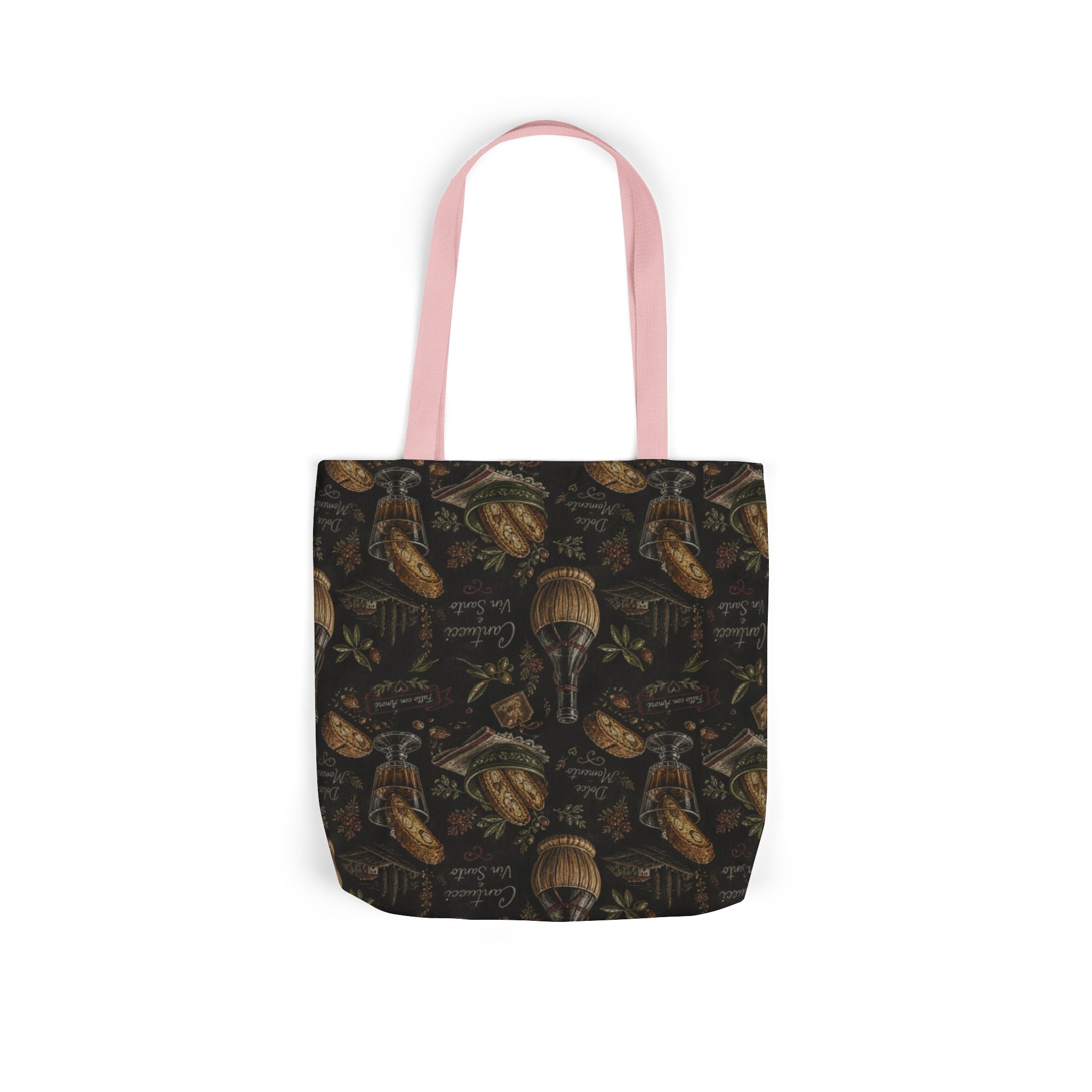 Biscotti & Vin Santo Canvas Tote Bag Mediterranean Kitchen Chalk Art Design Italian Cottagecore Gift