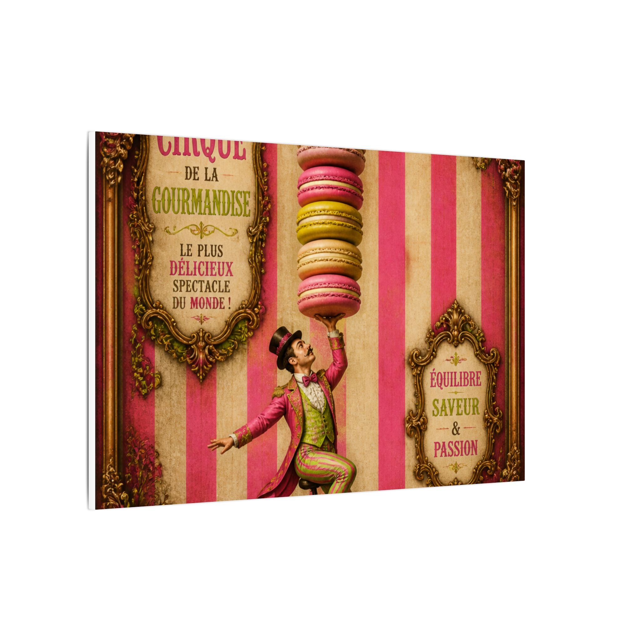 Macaron Balancing Tower Wall Art Canvas 16×20 Baroque Home Office Decor Maximalist Print