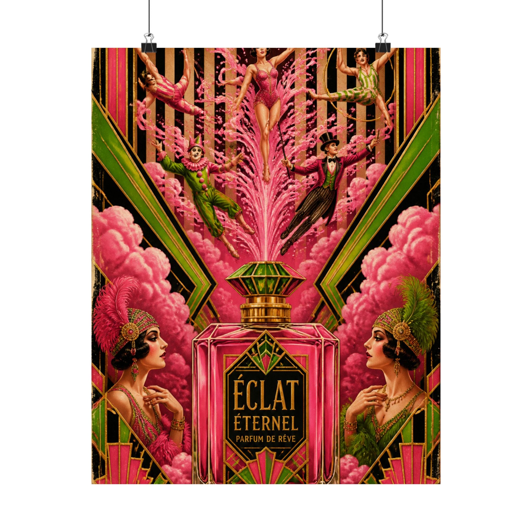Perfume Bottle Fountain Wall Art Poster 18×24 Art Deco Entryway Decor Maximalist Print
