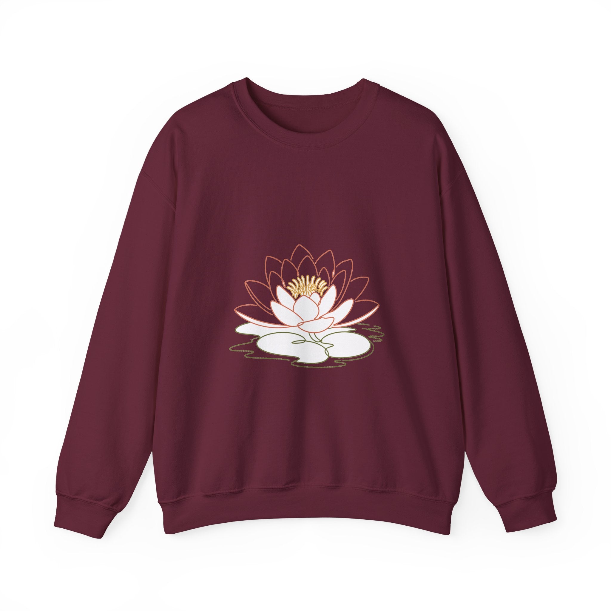 Matching Couple Sweatshirt - Open & Closed Lotus Matching Couple Comfort Colors Crew Minimalist Art His Hers Christmas Gift - Design A