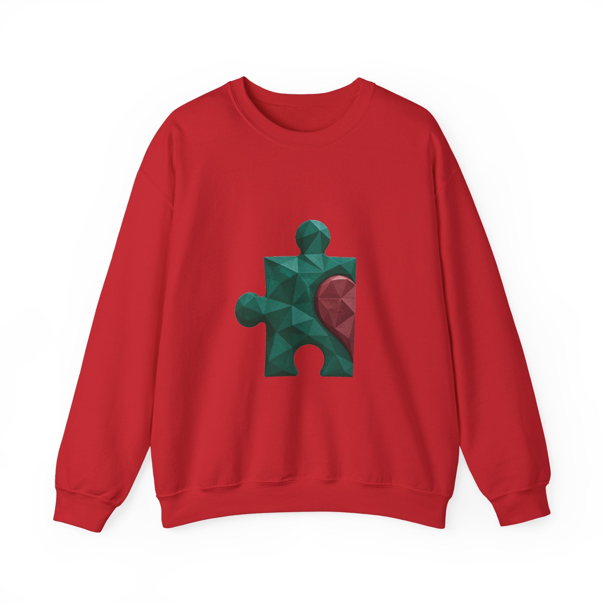 Matching Couple Sweatshirt - Puzzle Pieces Matching Couple Premium Fleece Sweatshirt Geometric Art His Hers Love Gift - Design A