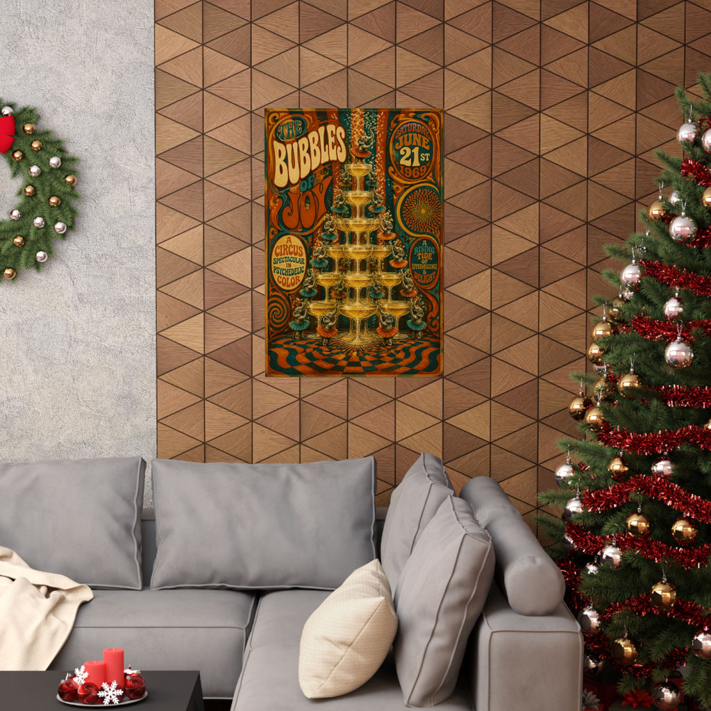 Champagne Tower Elephants Wall Art Poster 24×36 Psychedelic Dining Room Decor Maximalist Print