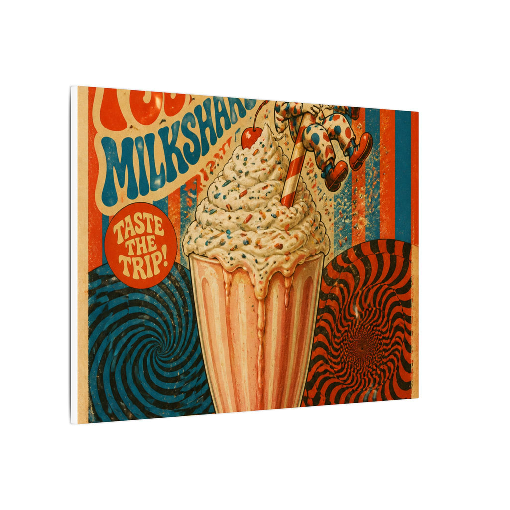 Milkshake Slide Clown Wall Art Canvas 24×36 Psychedelic Dining Room Decor Maximalist Print
