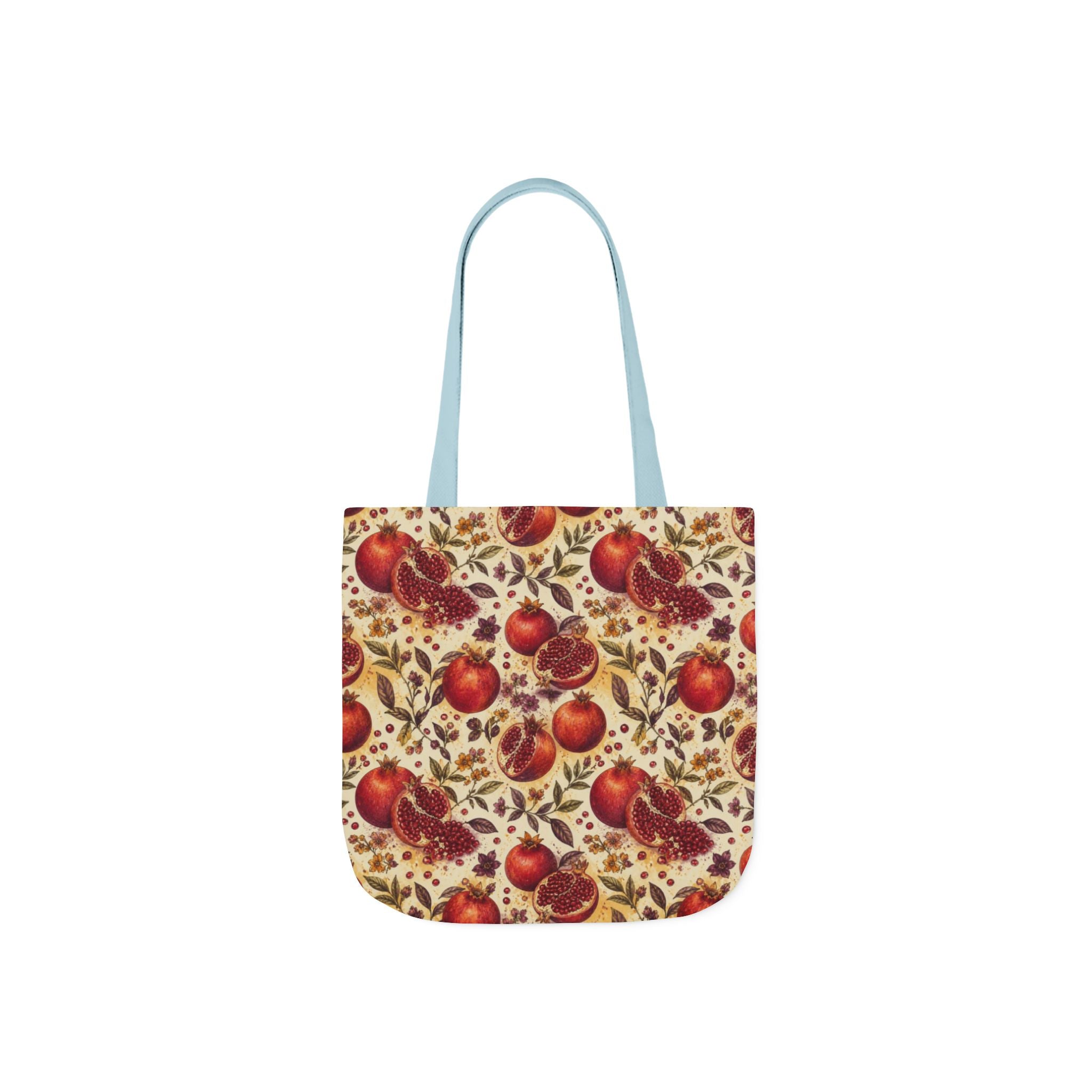 Split Pomegranates Canvas Tote Bag Mediterranean Kitchen Watercolor Design Italian Cottagecore Gift