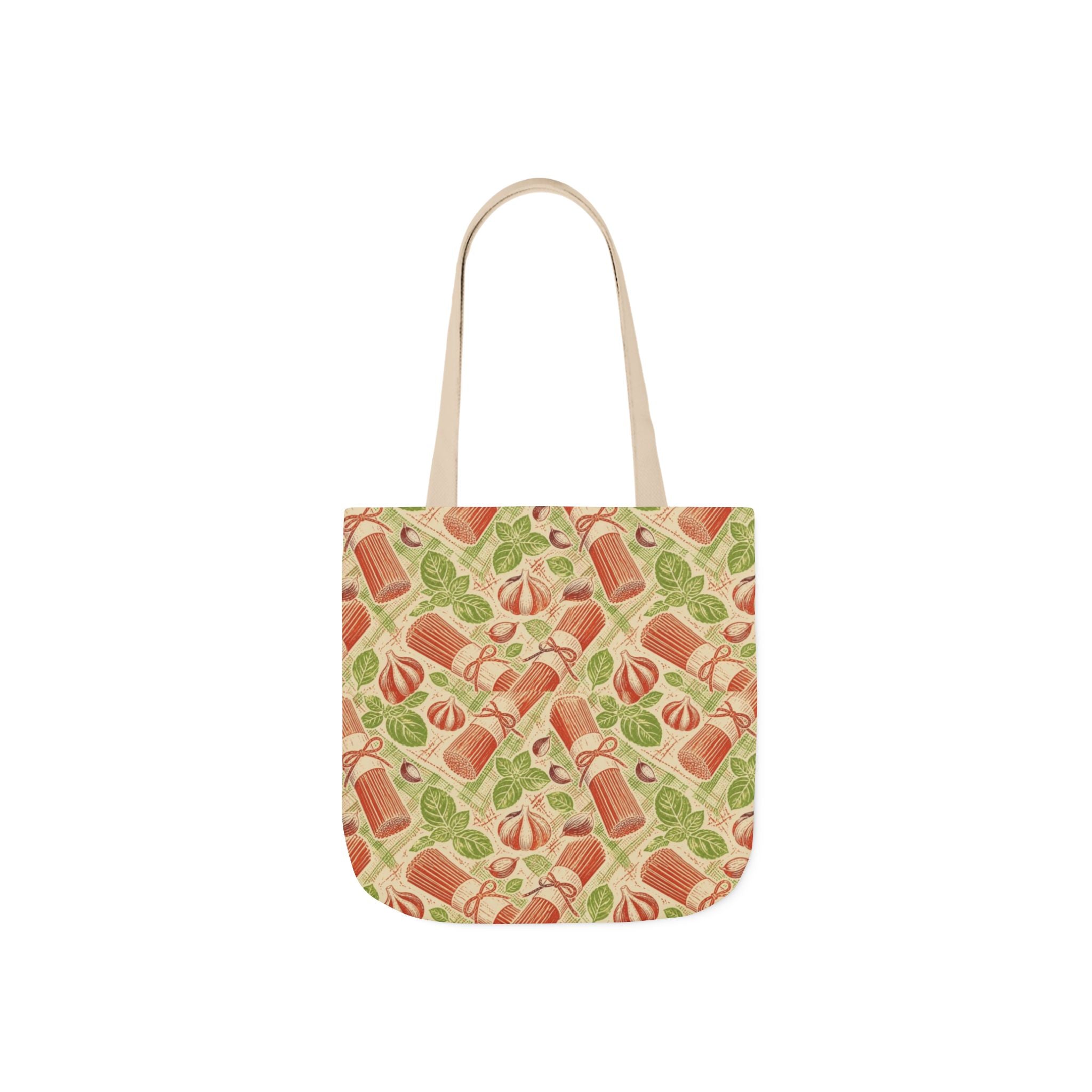 Spaghetti Bundle Canvas Tote Bag Mediterranean Kitchen Linocut Design Italian Cottagecore Gift