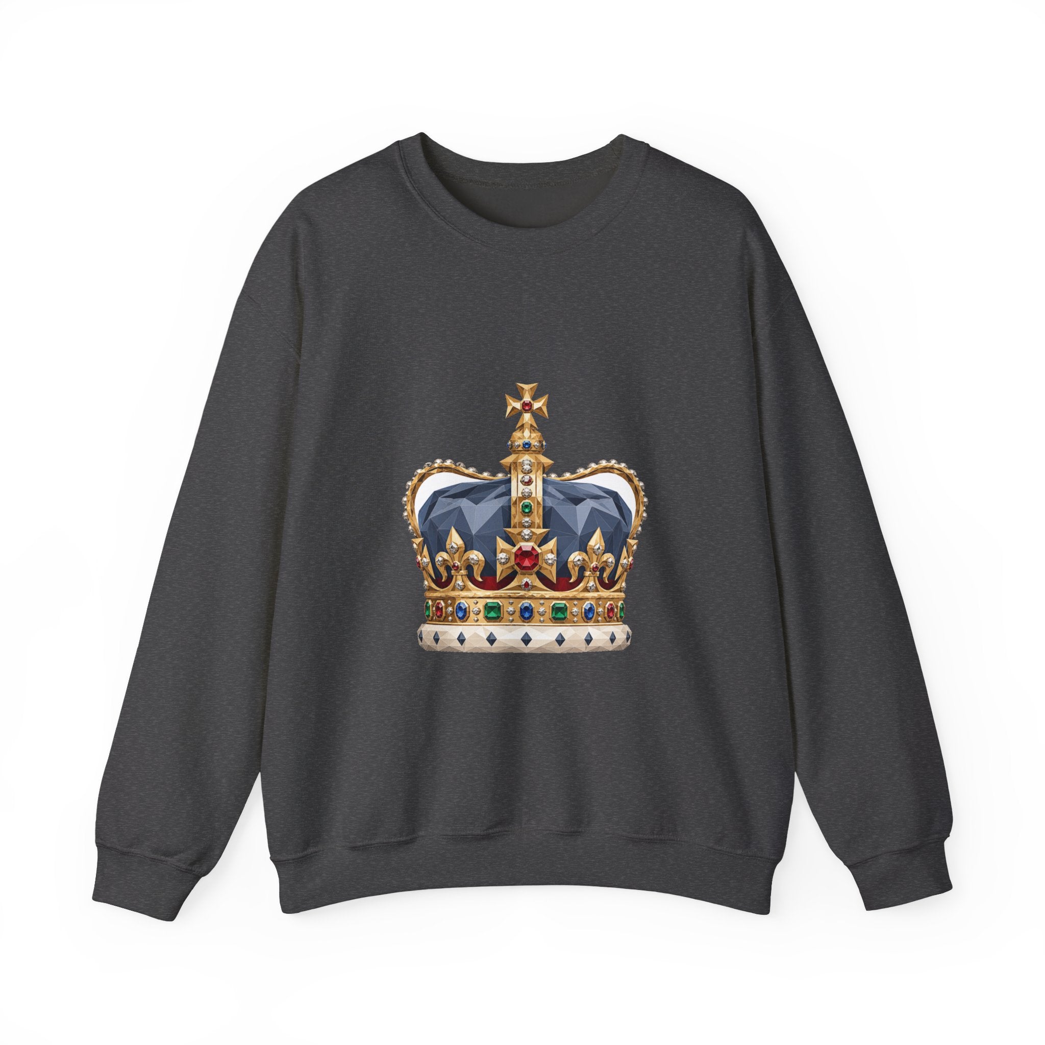 Matching Couple Sweatshirt - Crown & Shield Matching Couple Crewneck Sweatshirt Geometric Art His Hers Couple Gift - Design A