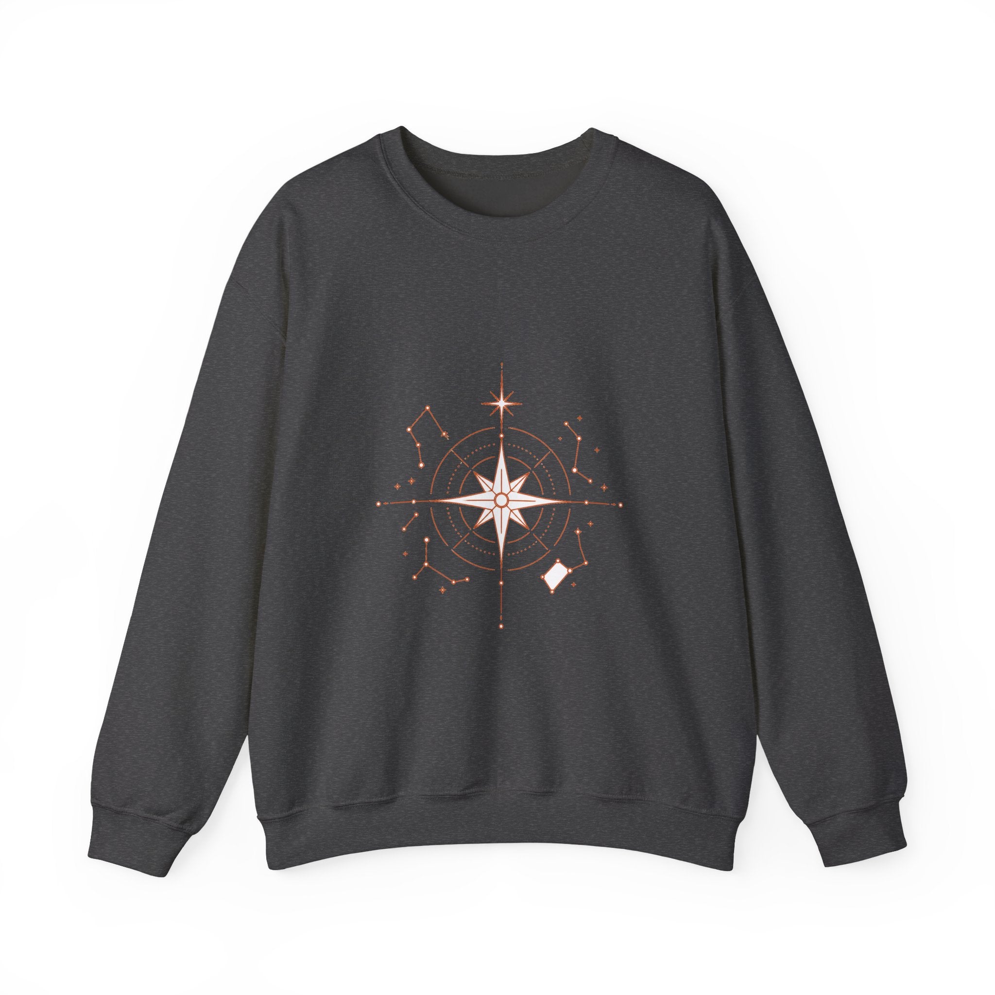 Matching Couple Sweatshirt - Shooting Star & North Star Matching Couple Comfort Colors Crew Minimalist Art His Hers Christmas Gift - Design B