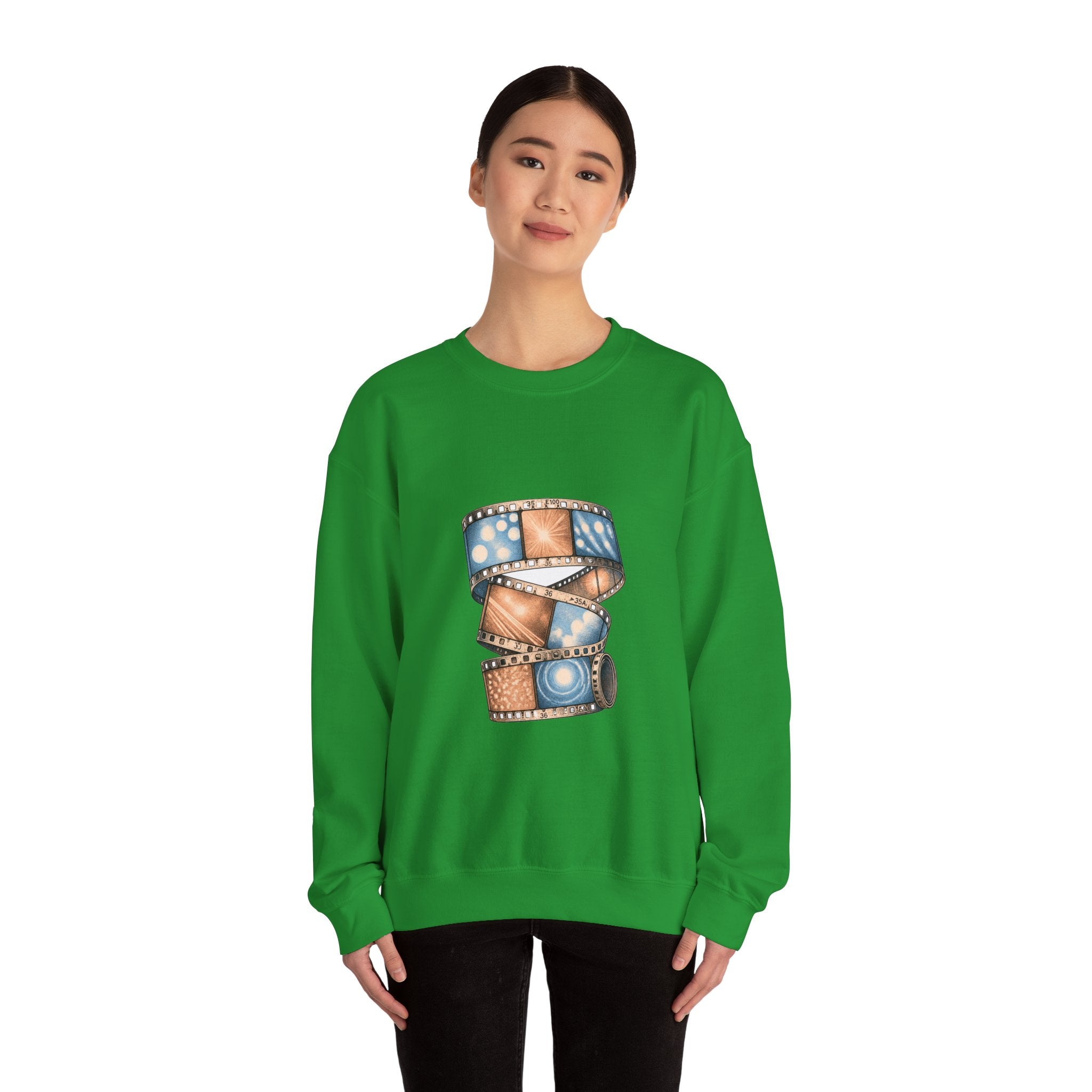 Matching Couple Sweatshirt - Camera & Film Matching Couple Crewneck Sweatshirt Vintage Art His Hers Wedding Gift - Design B